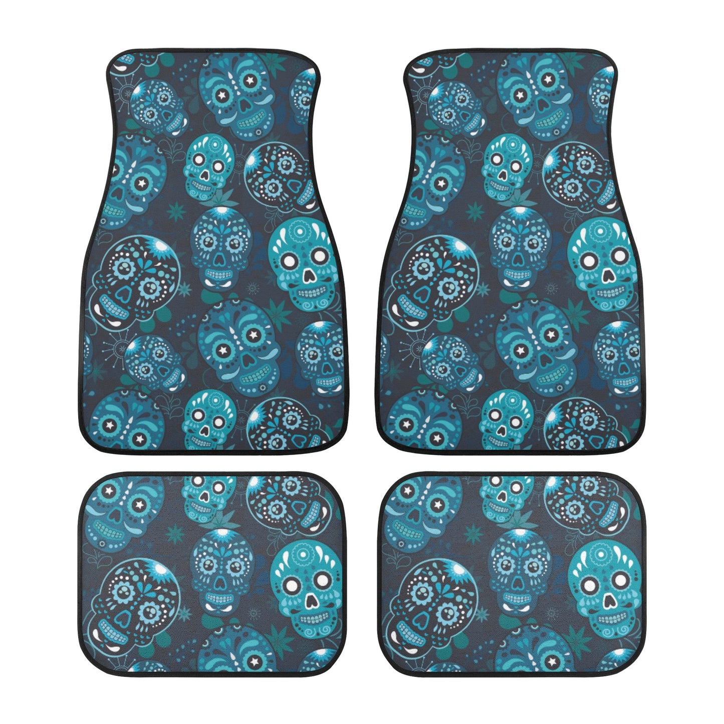 Sugar skull Skeleton Back and Front Car Floor Mats