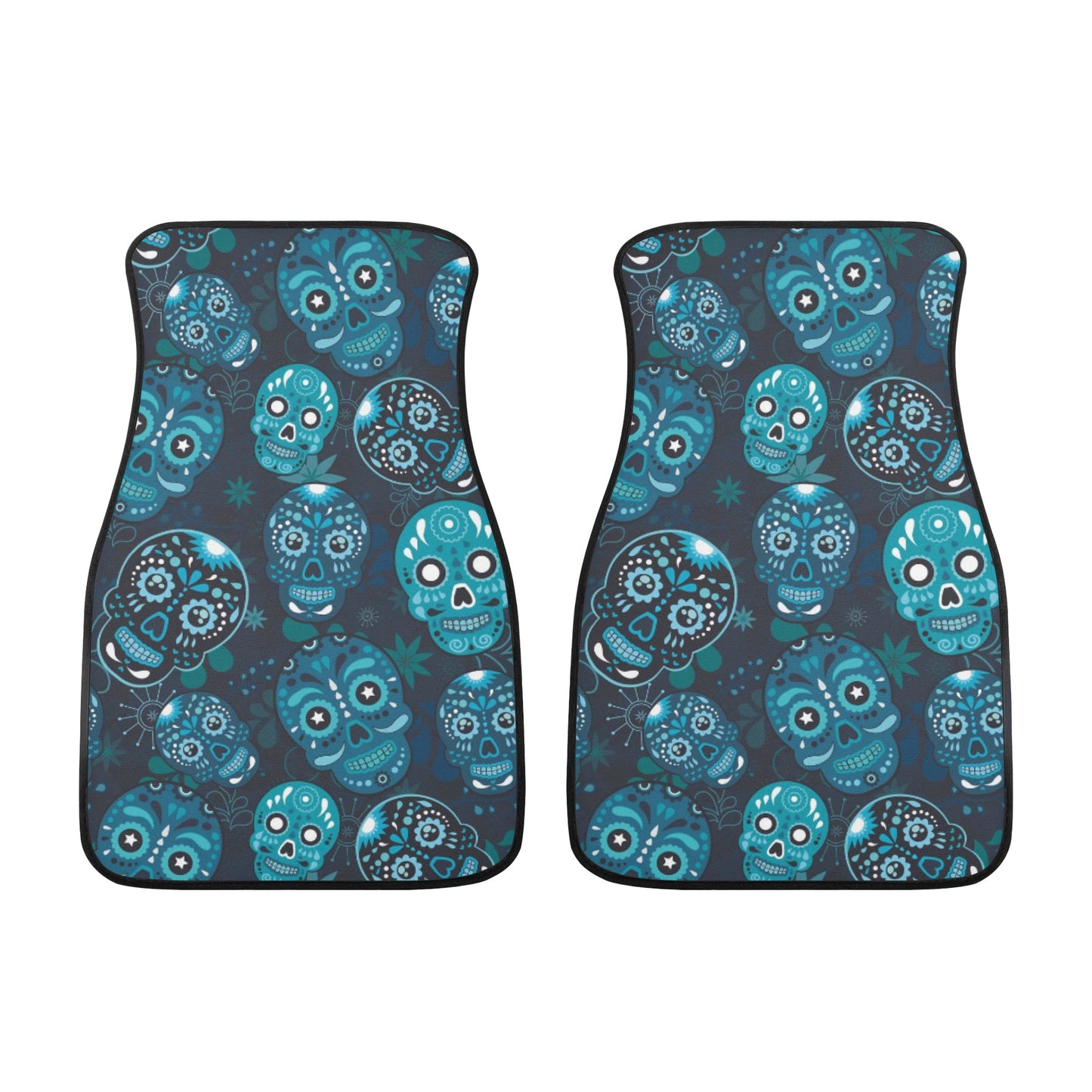 Sugar skull Skeleton Back and Front Car Floor Mats