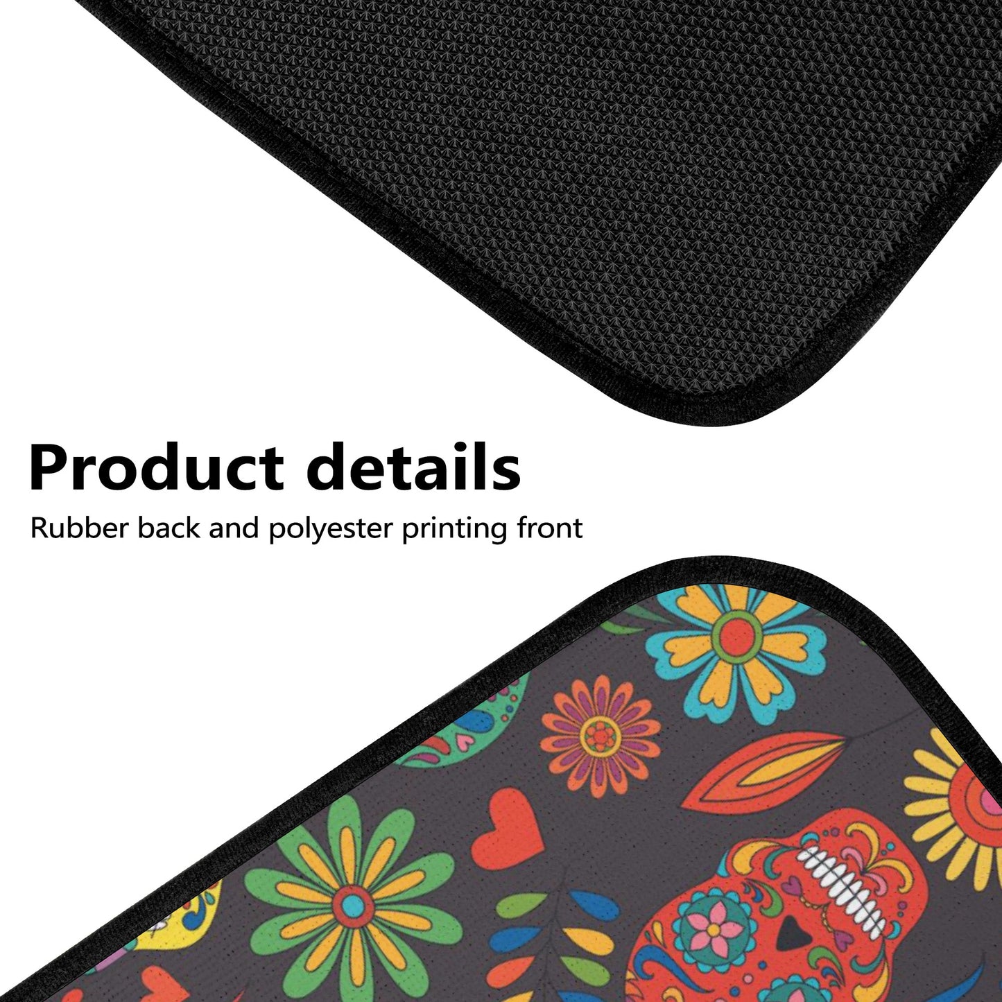 Day of the dead sugar skull pattern Back and Front Car Floor Mats