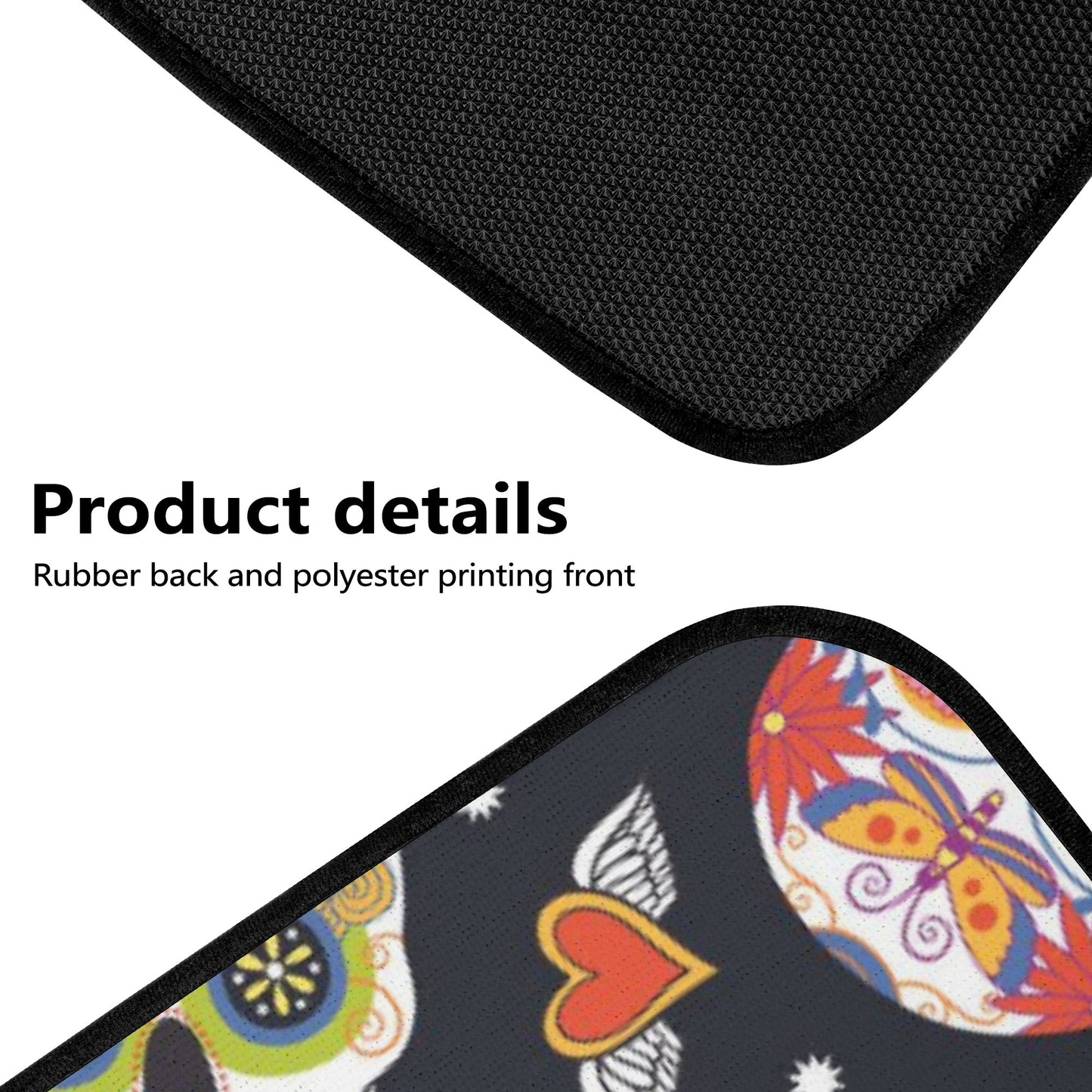Sugar skull Mexican calaveras pattern Back and Front Car Floor Mats