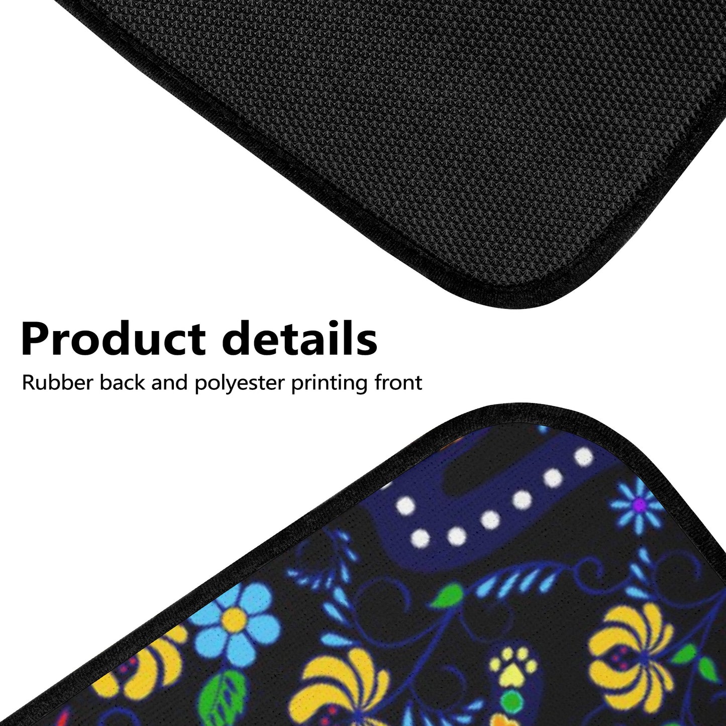 Sugar skull cat animal Back and Front Car Floor Mats