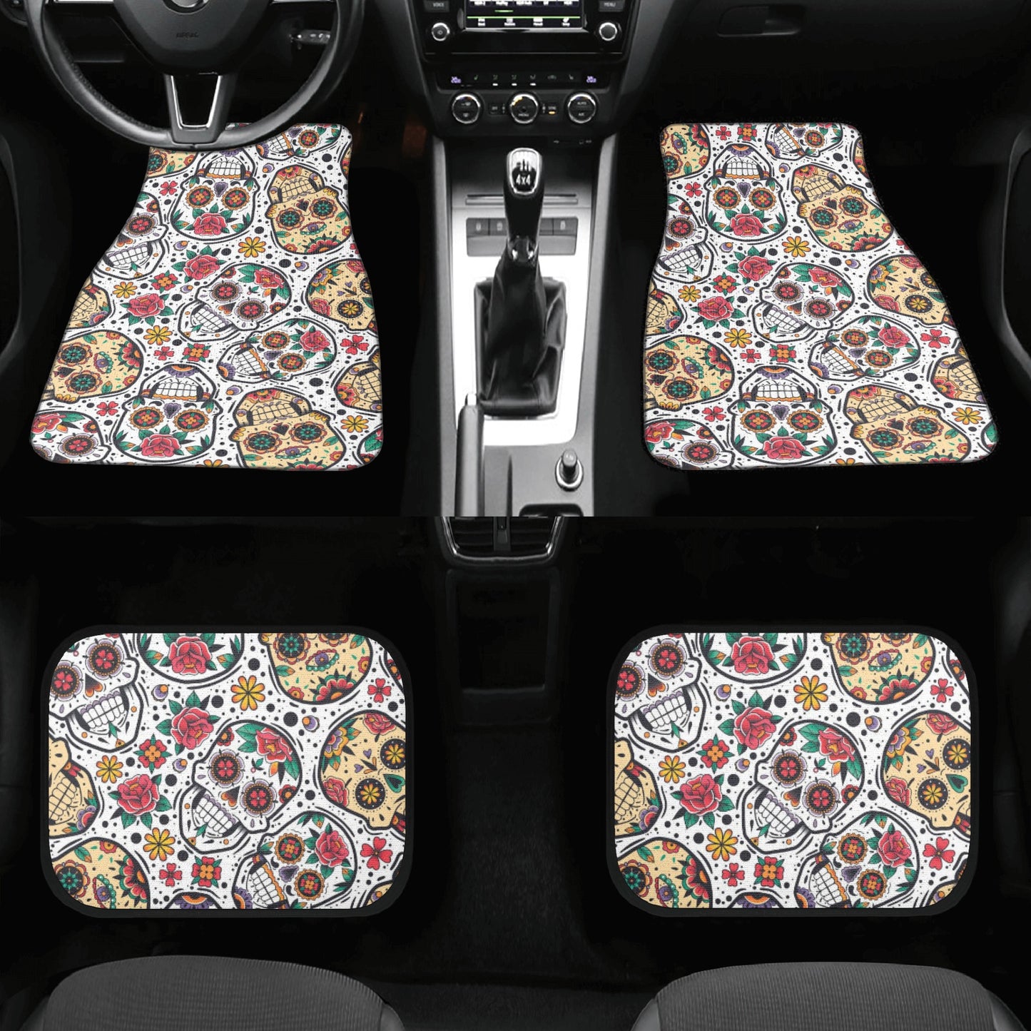 Dia de los muertos Halloween Back and Front Car Floor Mats