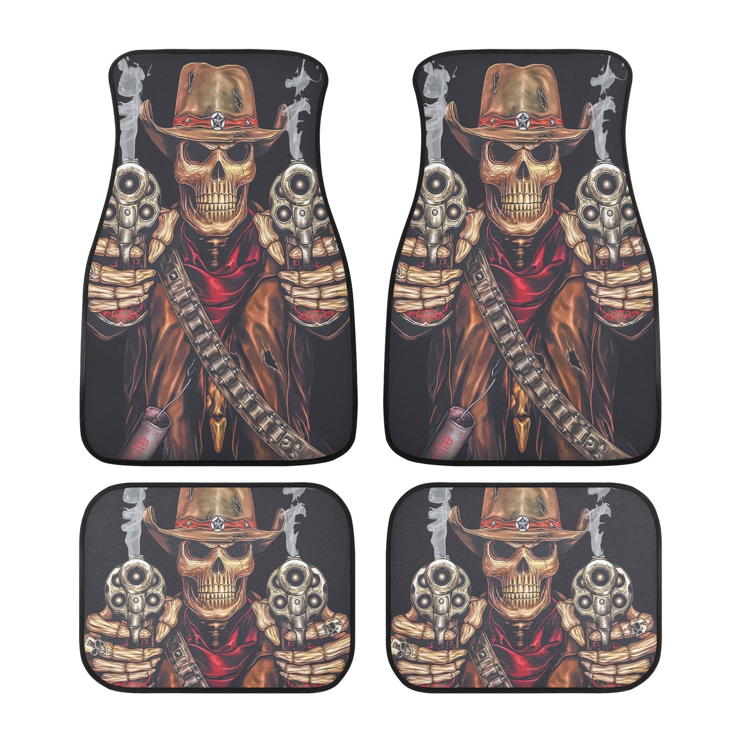Gothic grim reaper Back and Front Car Floor Mats