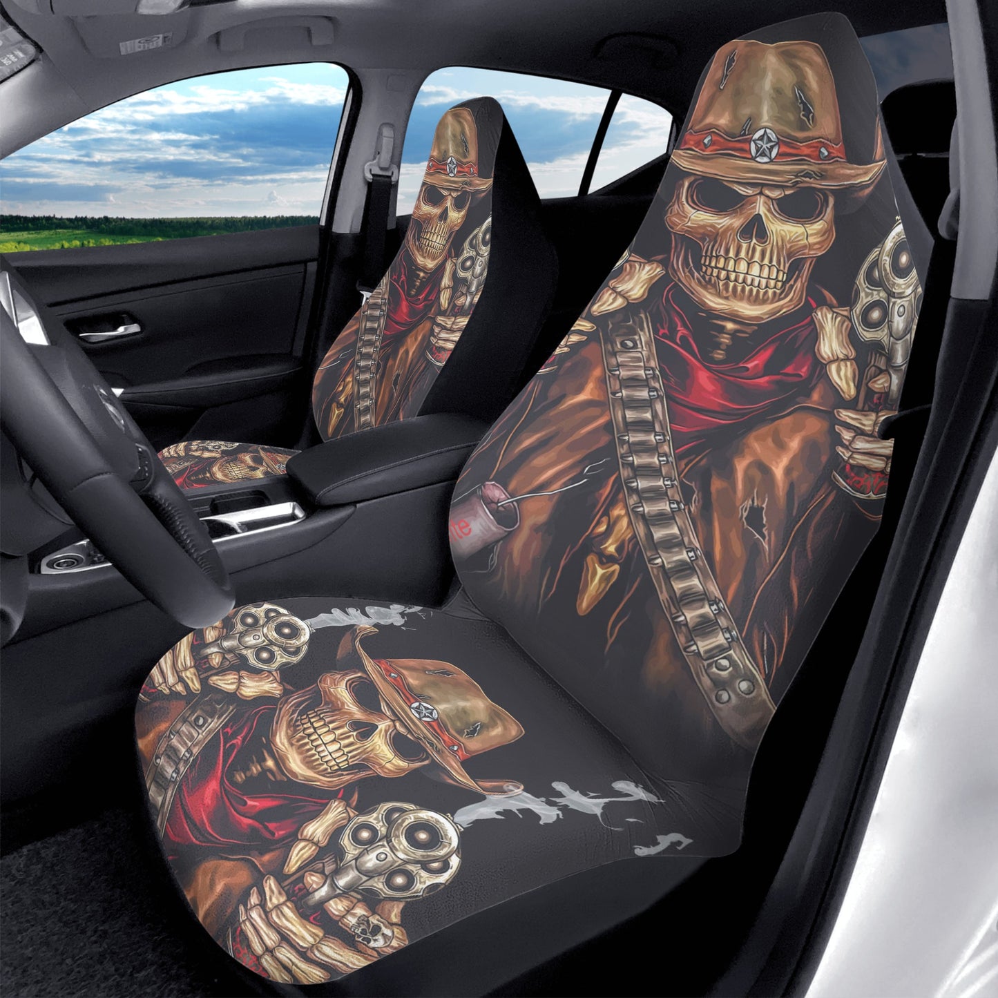 Gothic skull grim reaper Car Seat Covers (2 Pcs)