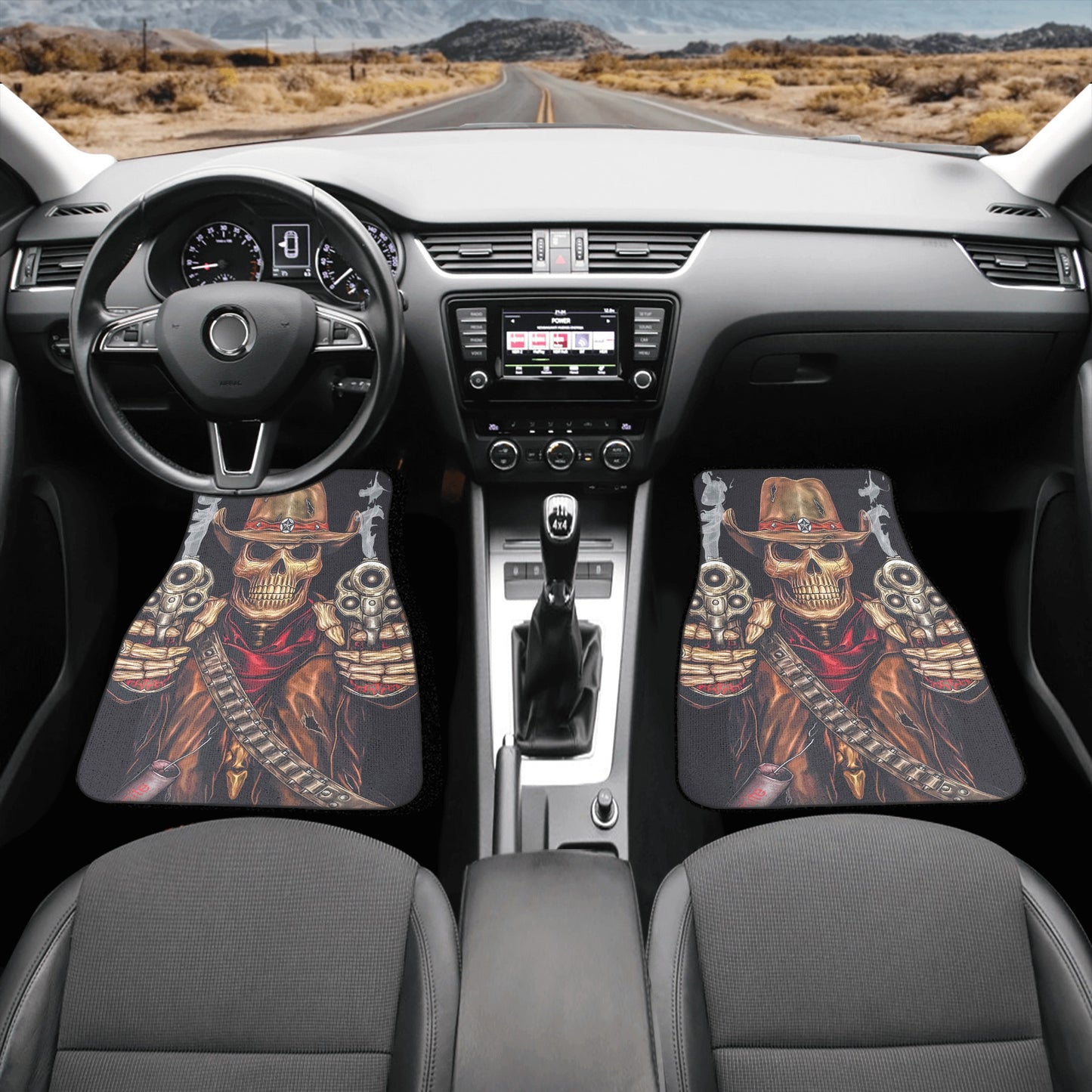 Gothic grim reaper Back and Front Car Floor Mats