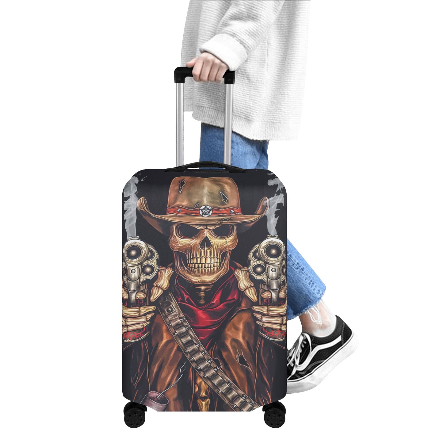 Gothic Grim reaper Halloweeen skull Polyester Luggage Cover
