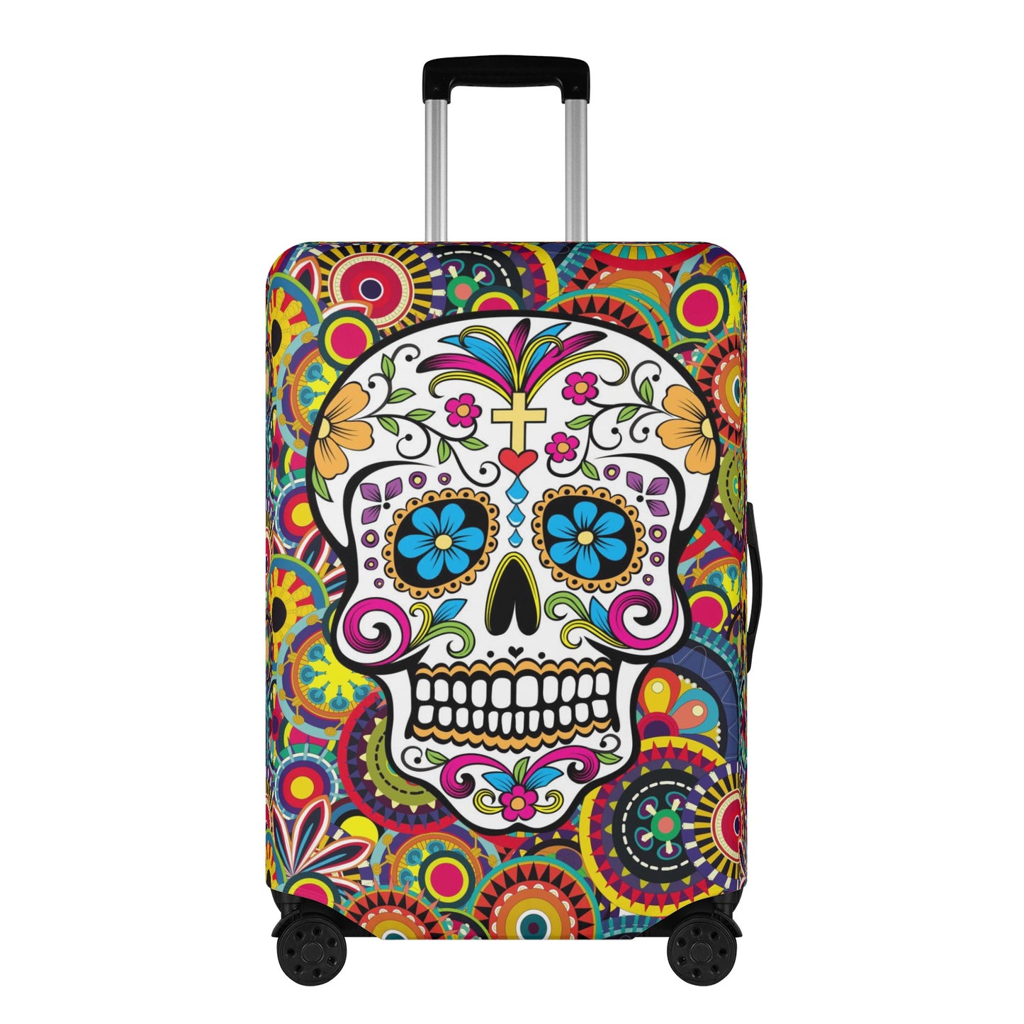 Floral sugar skull pattern Polyester Luggage Cover