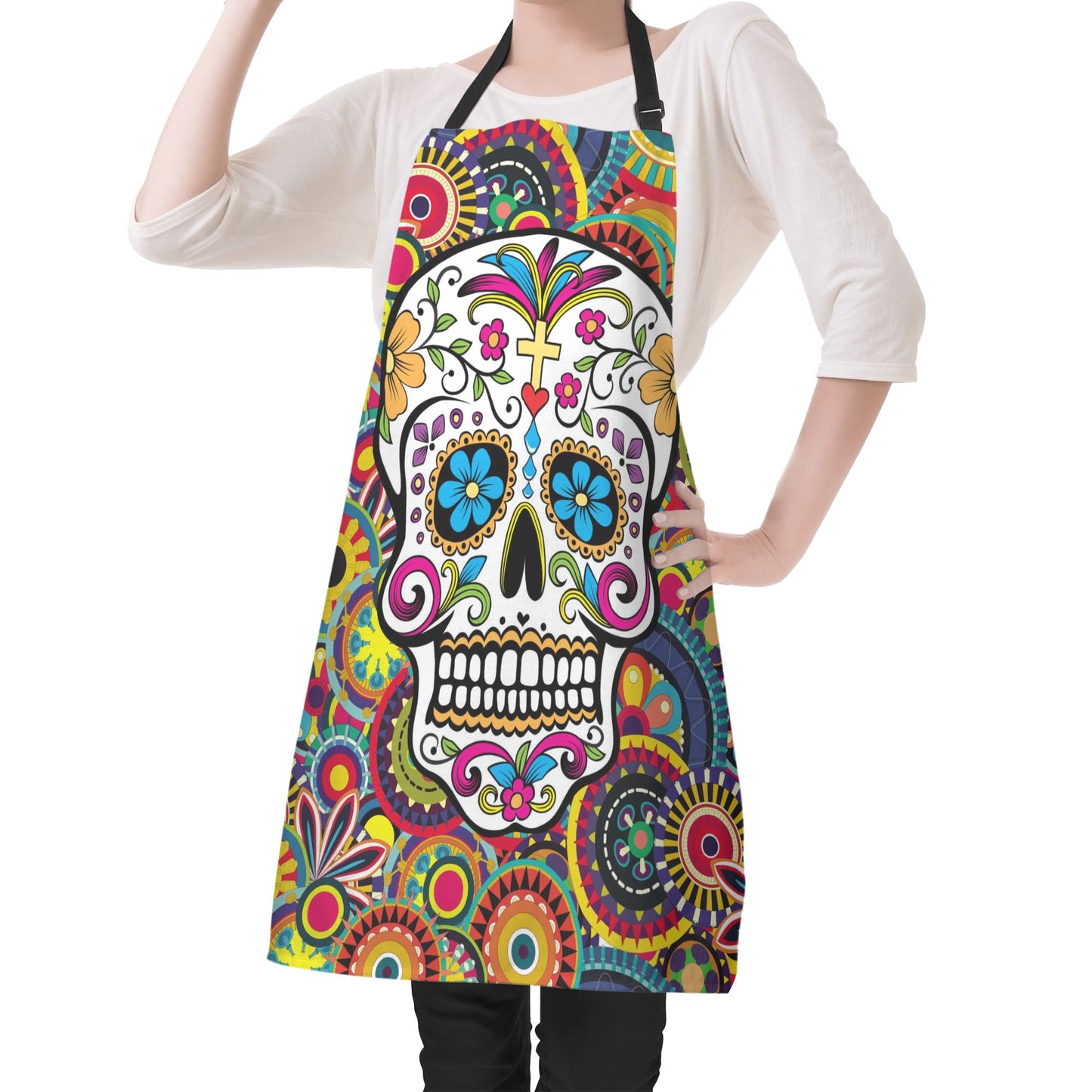 Beautiful sugar skull Day of the dead pattern Apron