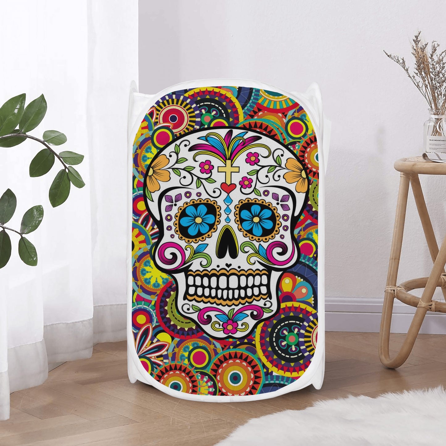 Beautiful sugar skull Day of the dead pattern Laundry Hamper