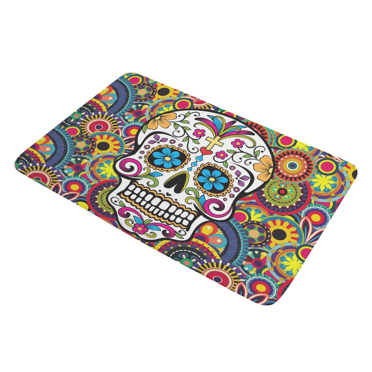 Beautiful sugar skull Day of the dead pattern Plush Doormat