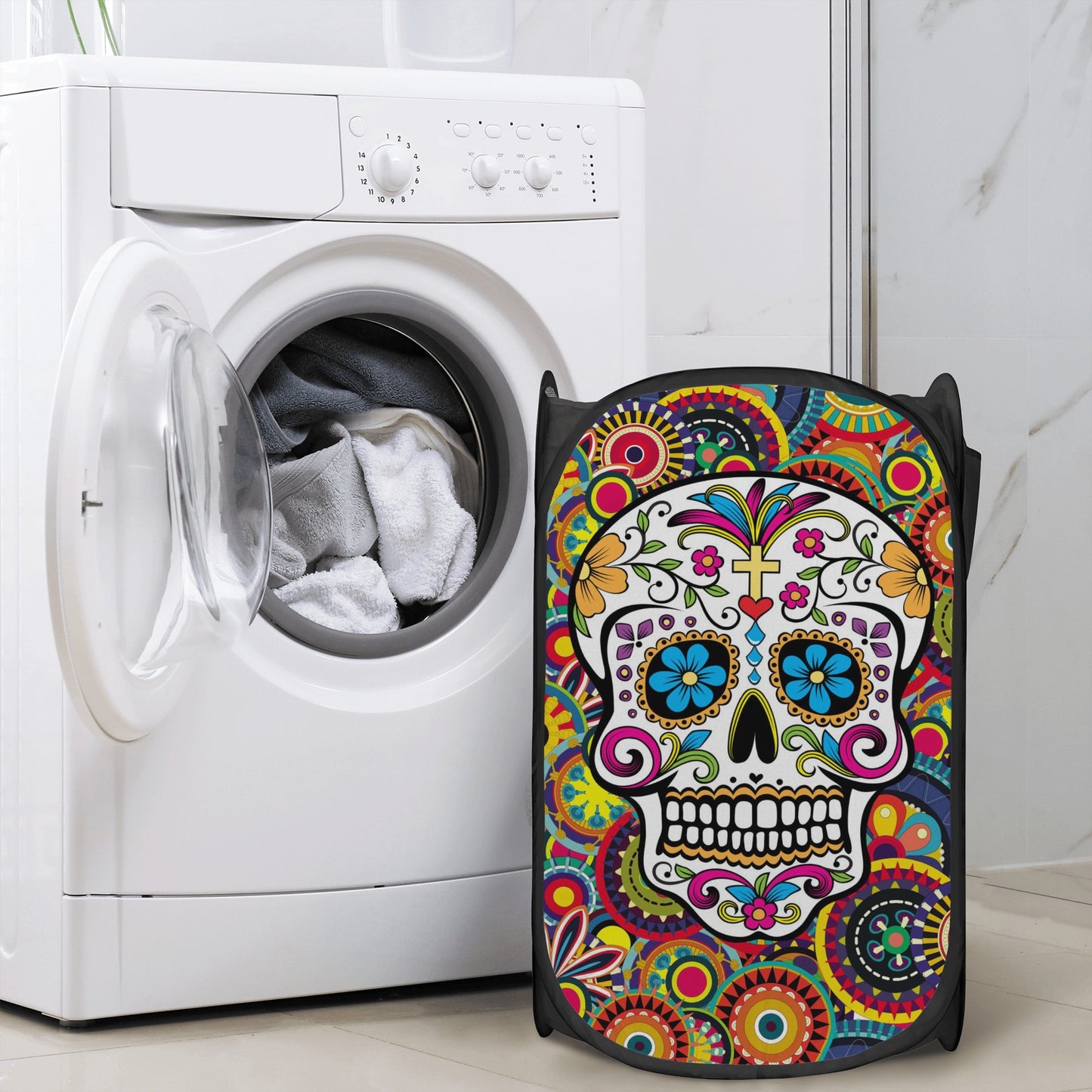 Beautiful sugar skull Day of the dead pattern Laundry Hamper