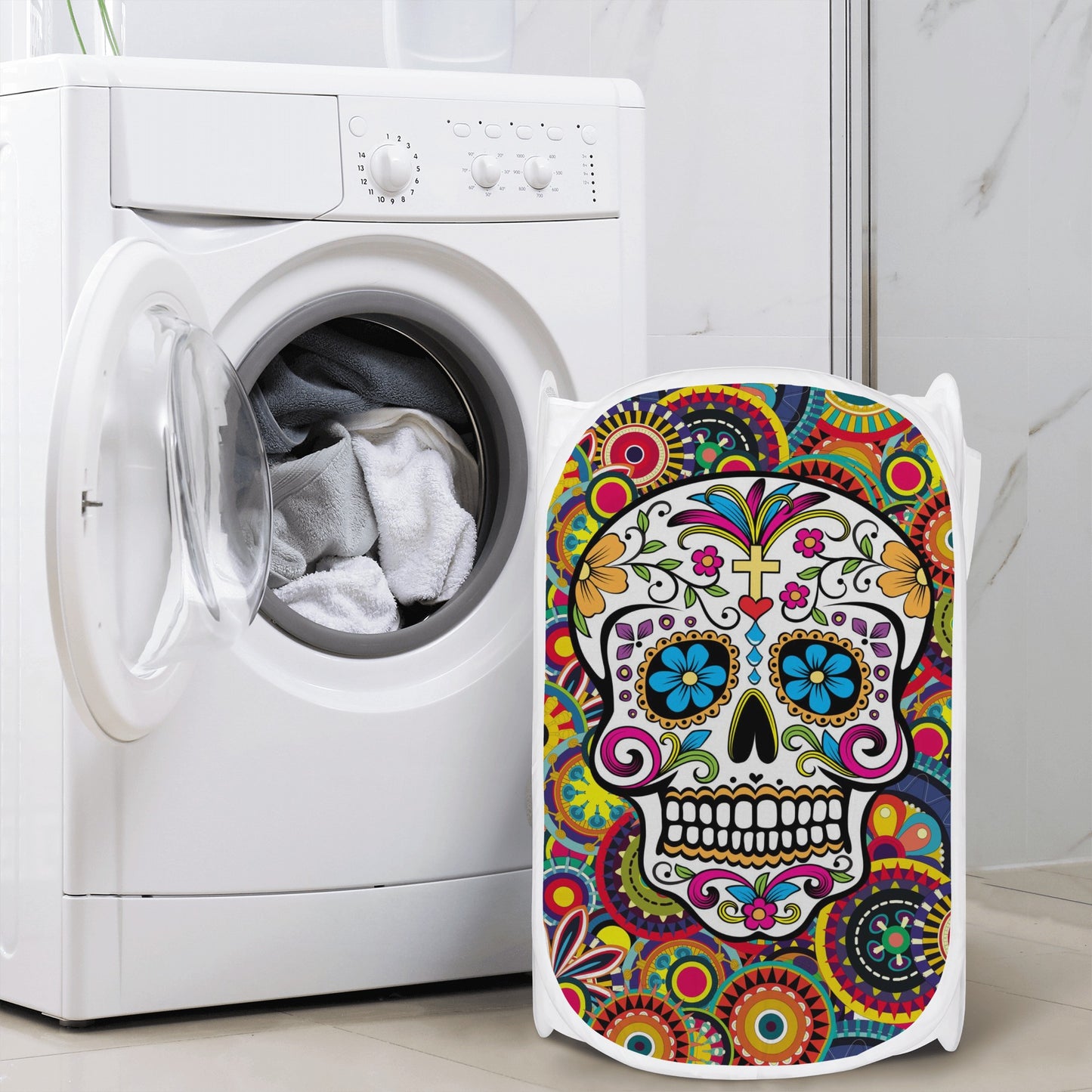 Beautiful sugar skull Day of the dead pattern Laundry Hamper