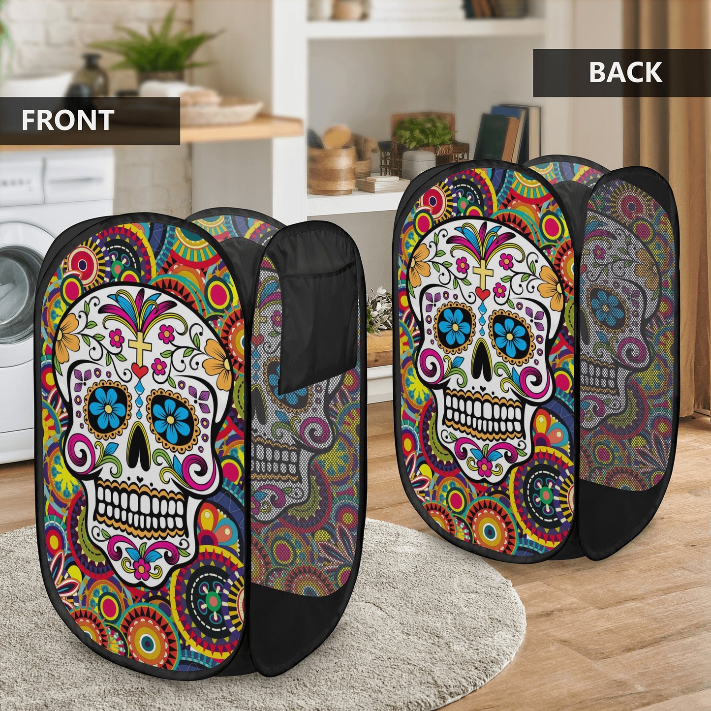 Beautiful sugar skull Day of the dead pattern Laundry Hamper