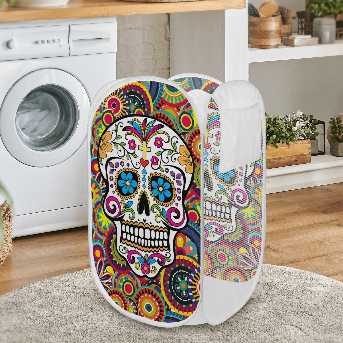 Beautiful sugar skull Day of the dead pattern Laundry Hamper