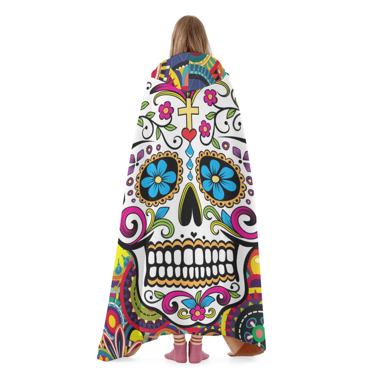 Sugar skull pattern beautiful Hooded Blanket