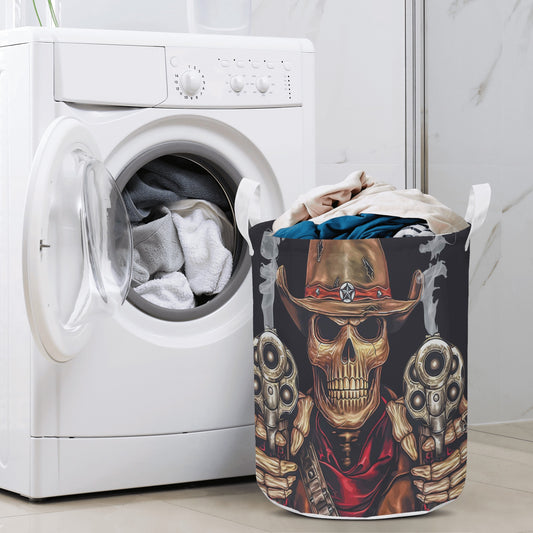 Grim reaper Halloween skull Round Laundry Basket