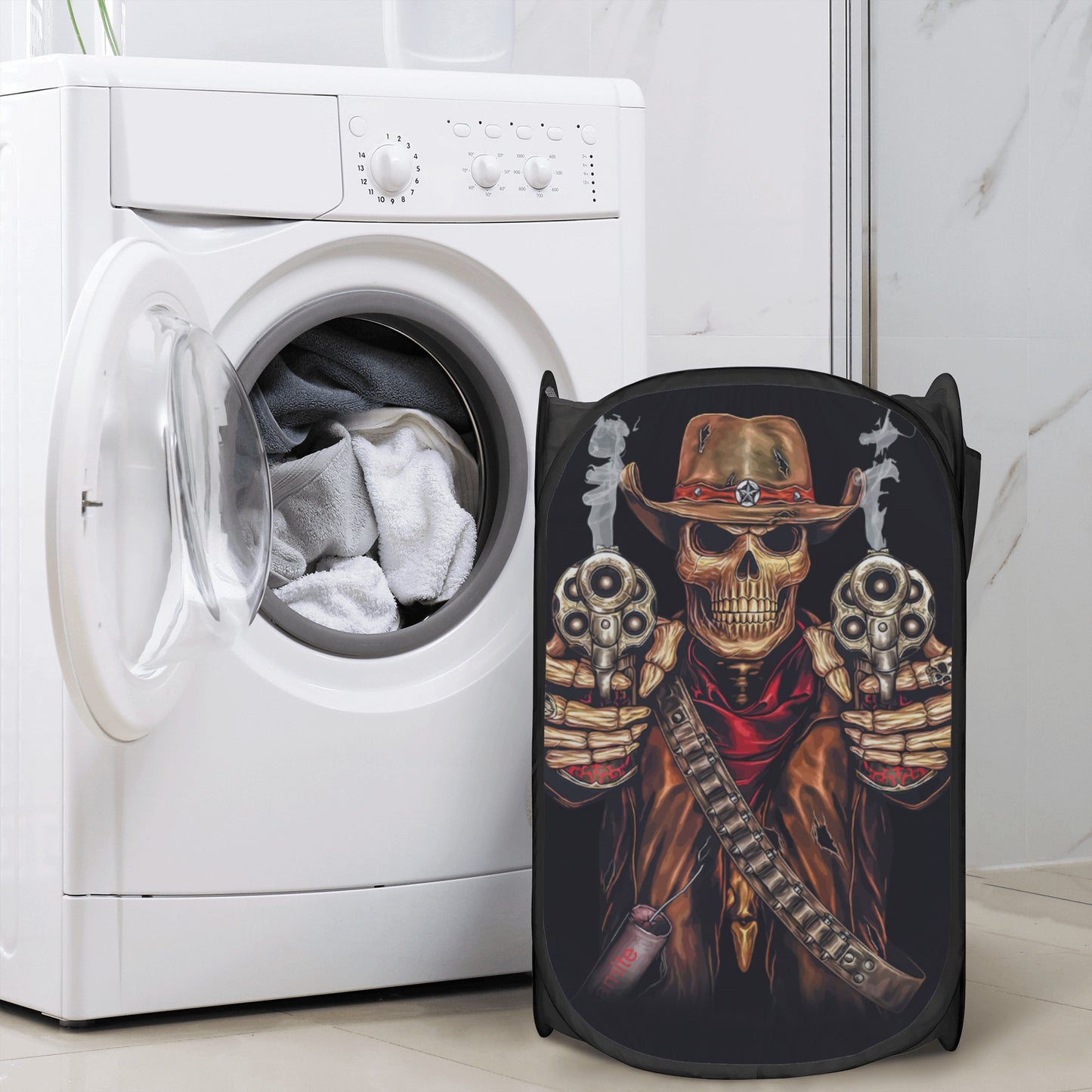 Grim reaper Halloween skull Laundry Hamper