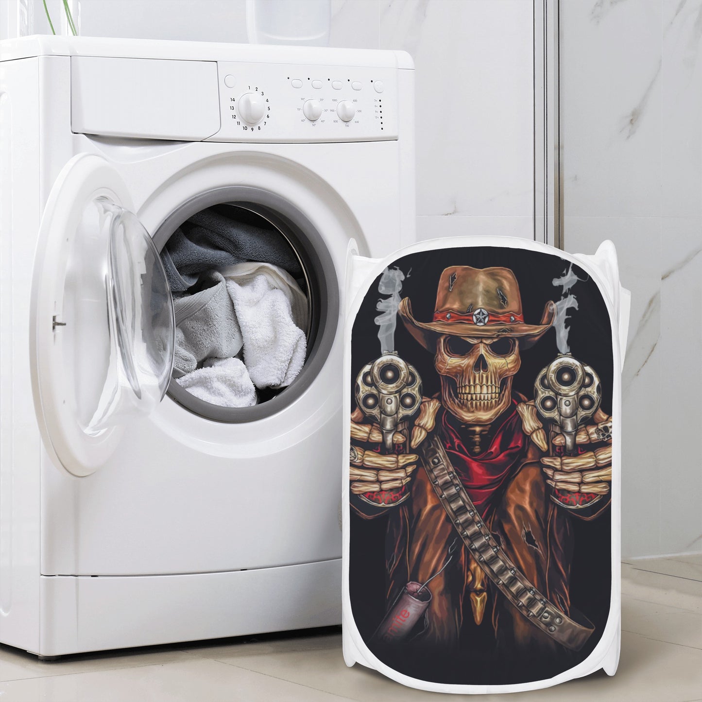 Grim reaper Halloween skull Laundry Hamper