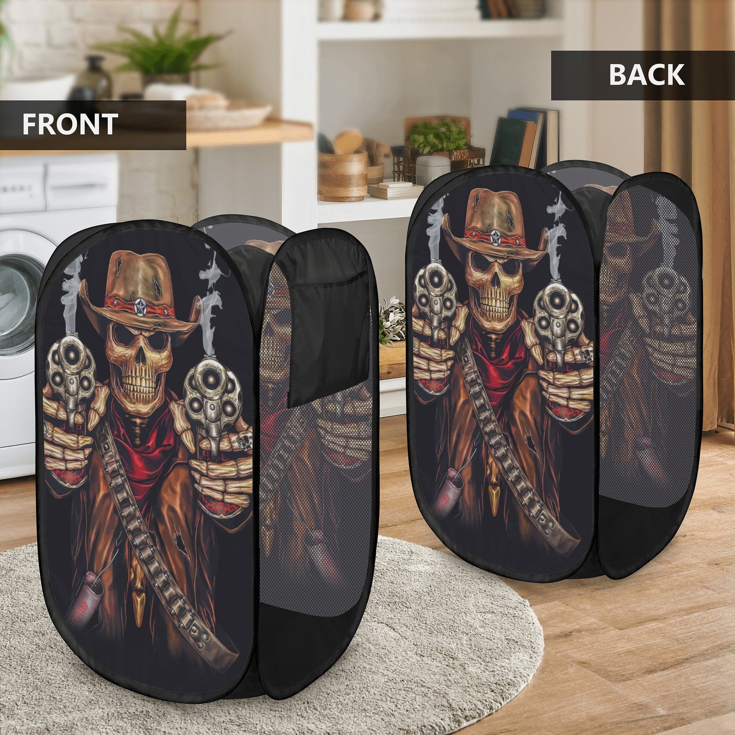 Grim reaper Halloween skull Laundry Hamper