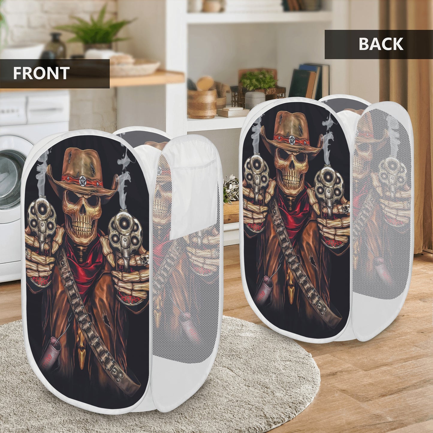 Grim reaper Halloween skull Laundry Hamper