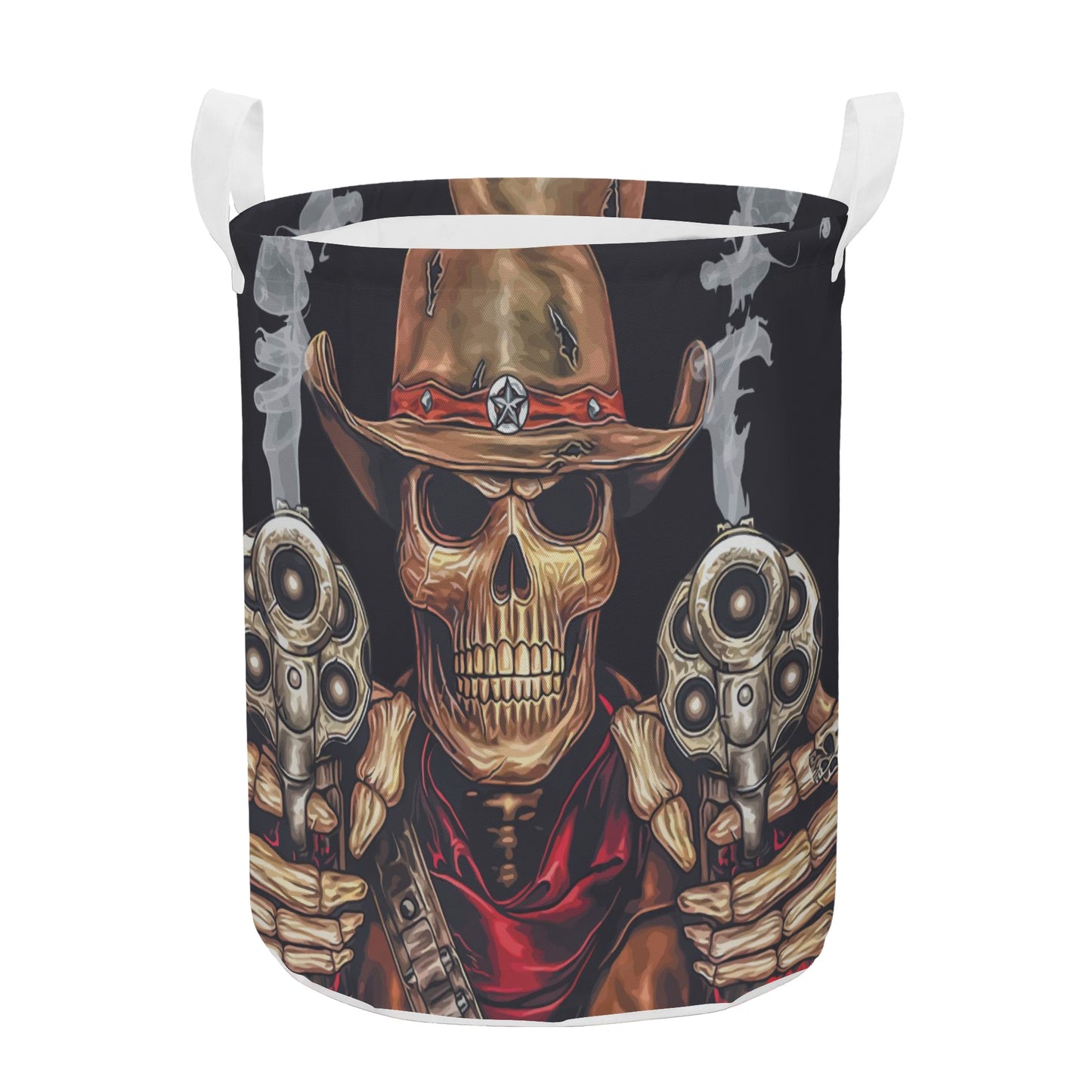 Grim reaper Halloween skull Round Laundry Basket