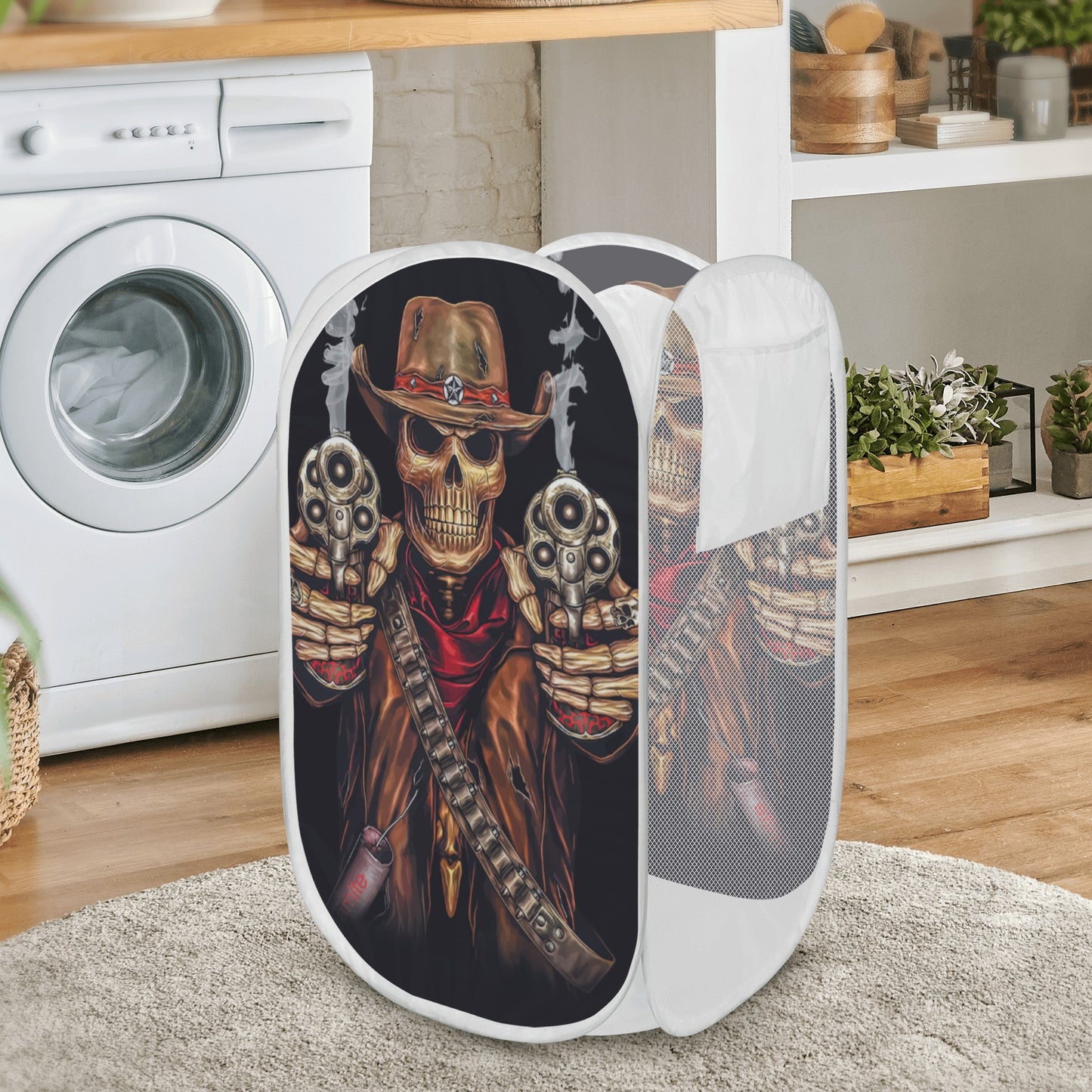 Grim reaper Halloween skull Laundry Hamper