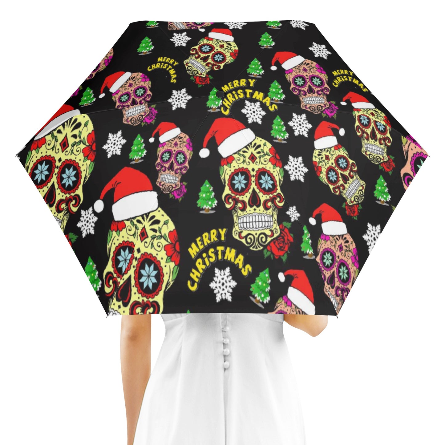 Merry Christmas sugar skull Umbrella