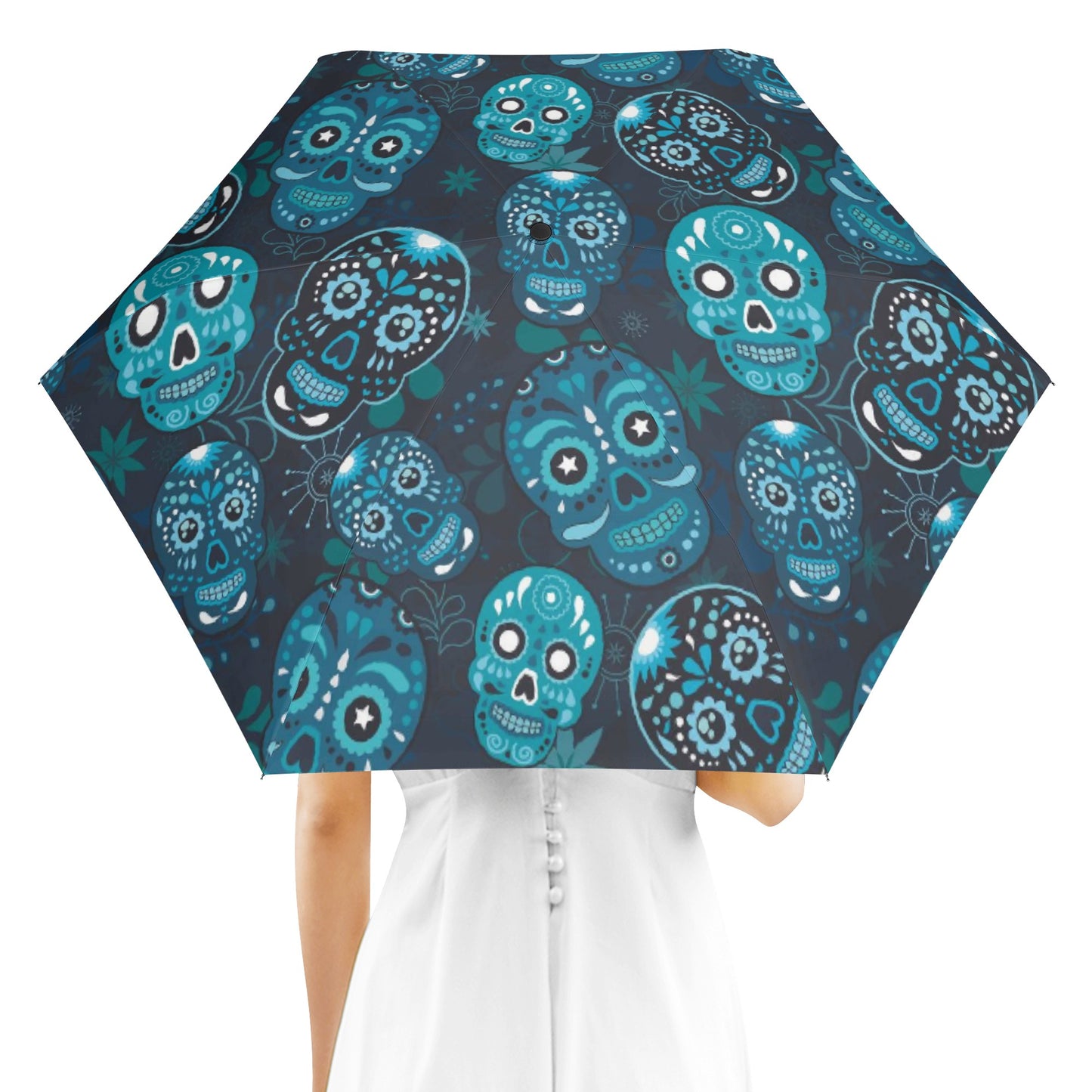 Gothic sugar skull Halloween pattern Umbrella