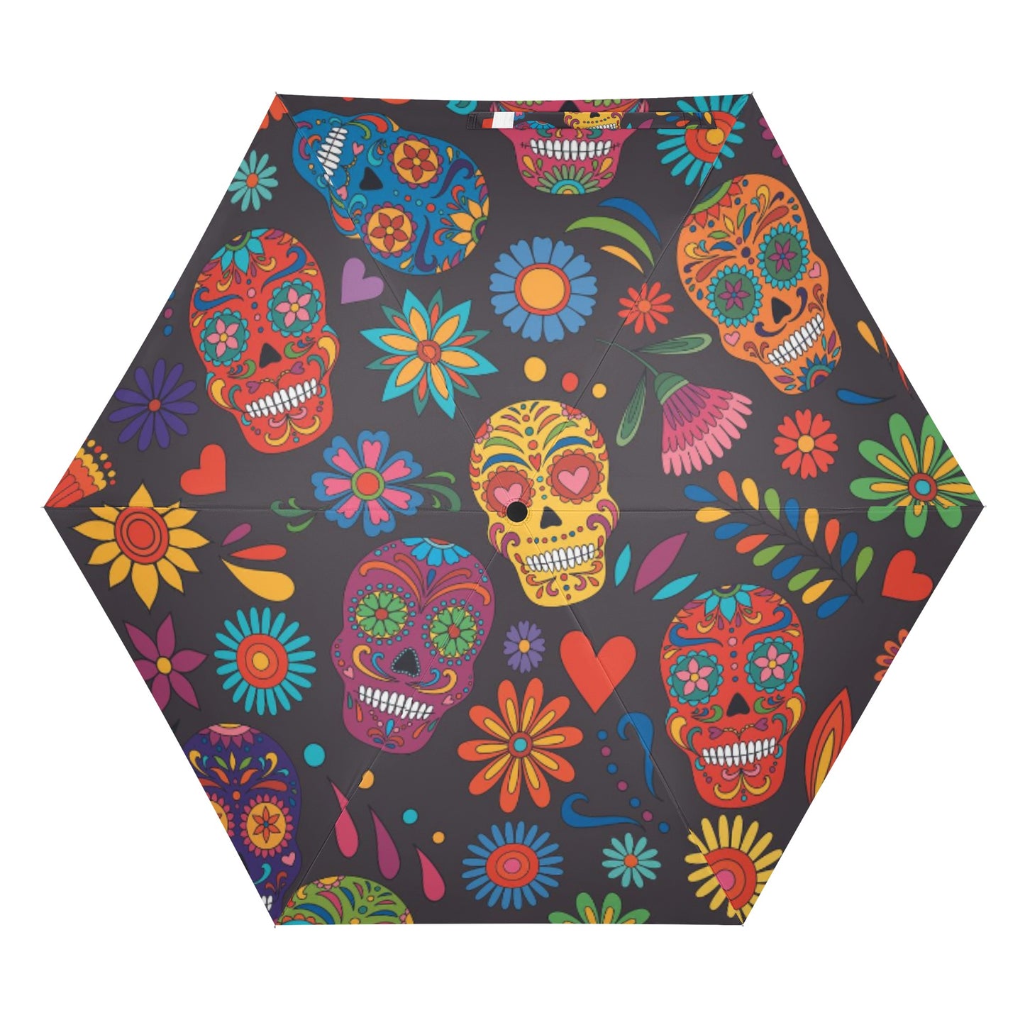 Floral rose sugar skull pattern All Over Print Umbrella
