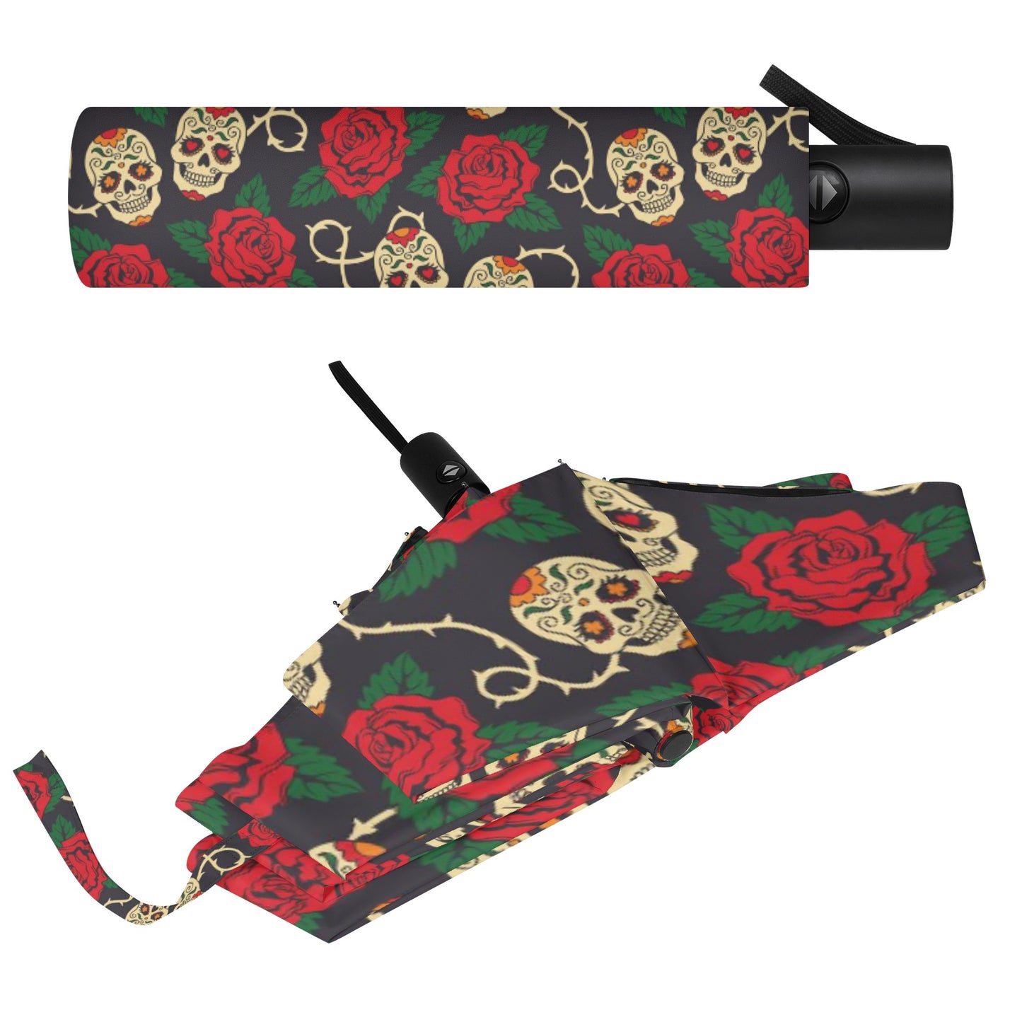 Rose skull Day of the dead Halloween Umbrella