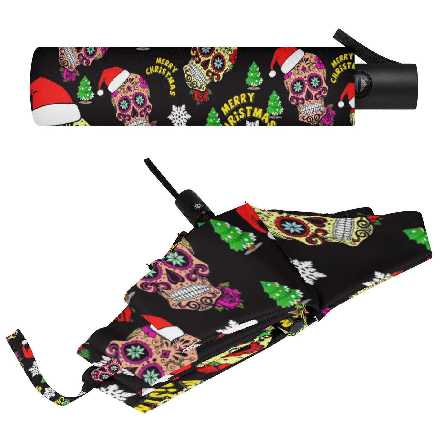 Merry Christmas sugar skull Umbrella