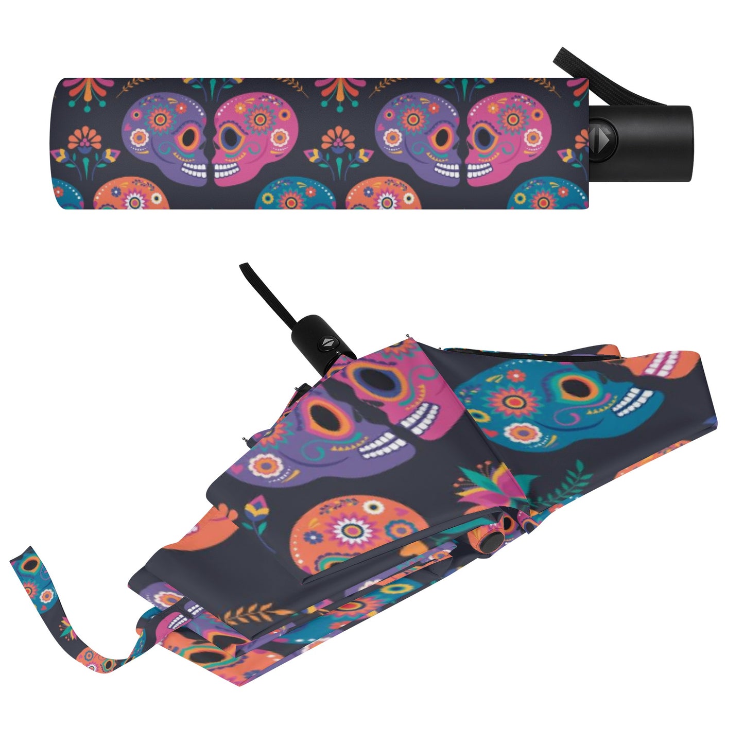 Sugar skull love couple All Over Print Umbrella