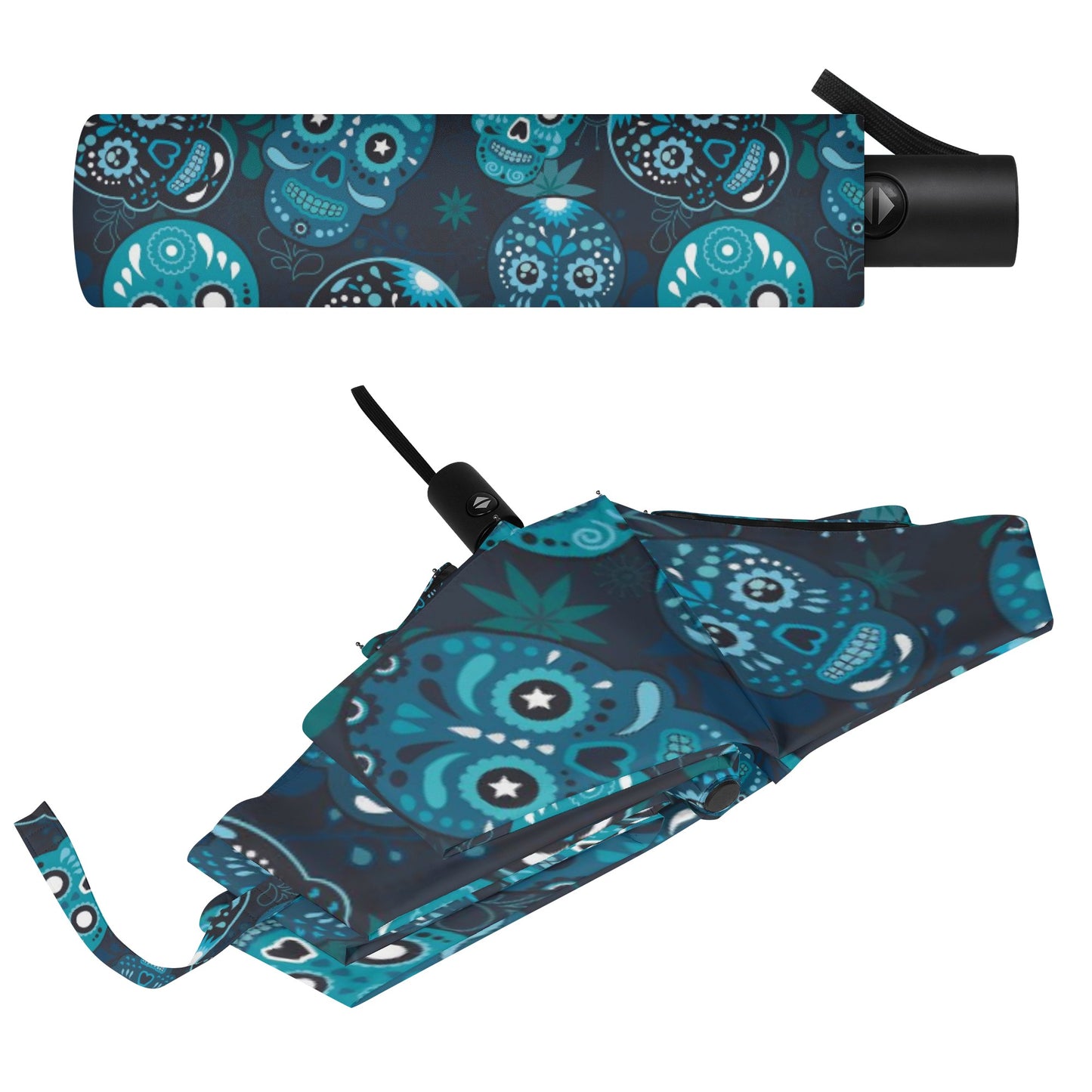 Gothic sugar skull Halloween pattern Umbrella