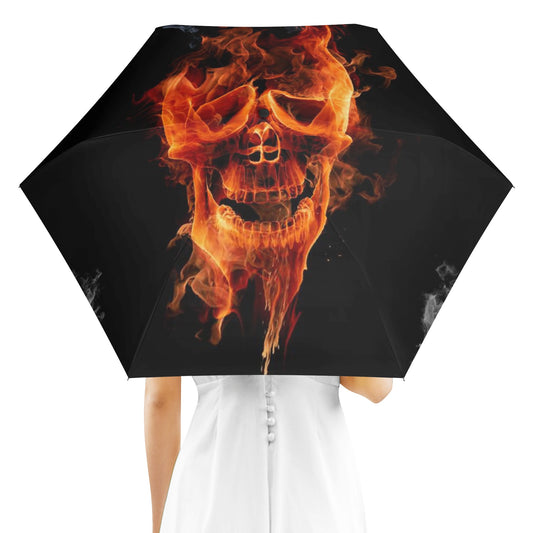 Flaming fire skull  Umbrella