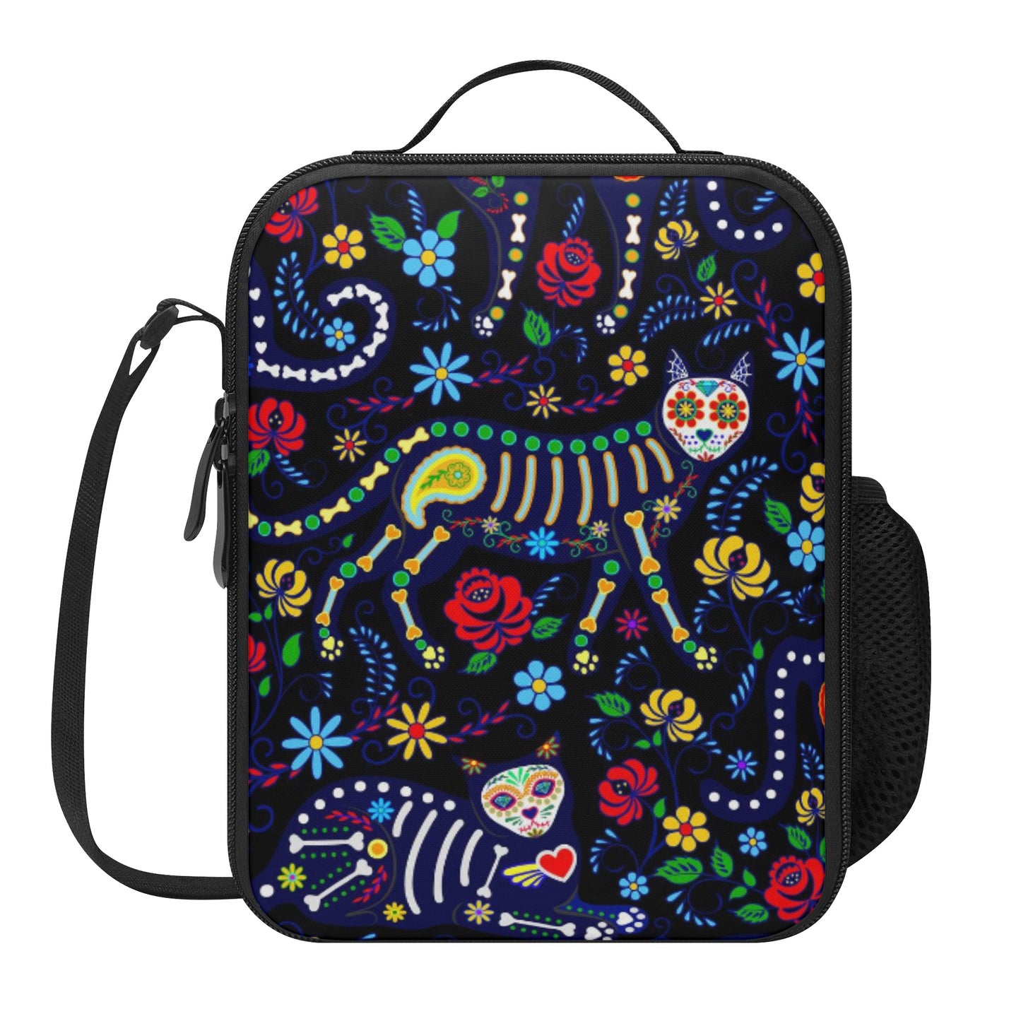 Animal sugar skull cat Lunch Box Bags