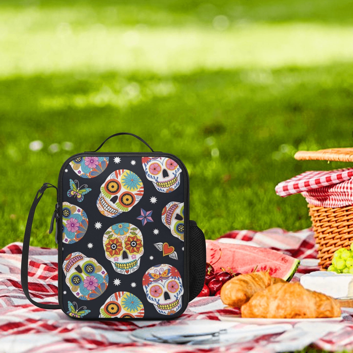 Sugar skull dia de los muertos Lunch Box Bags