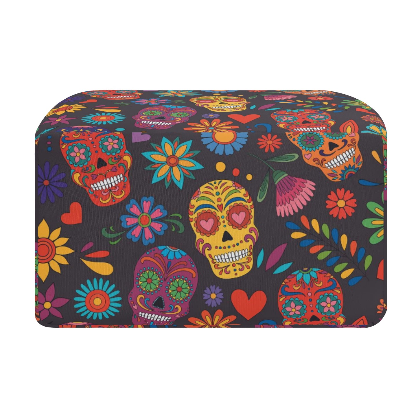 Floral skull pattern Day of the dead Portable Tote Lunch Bag
