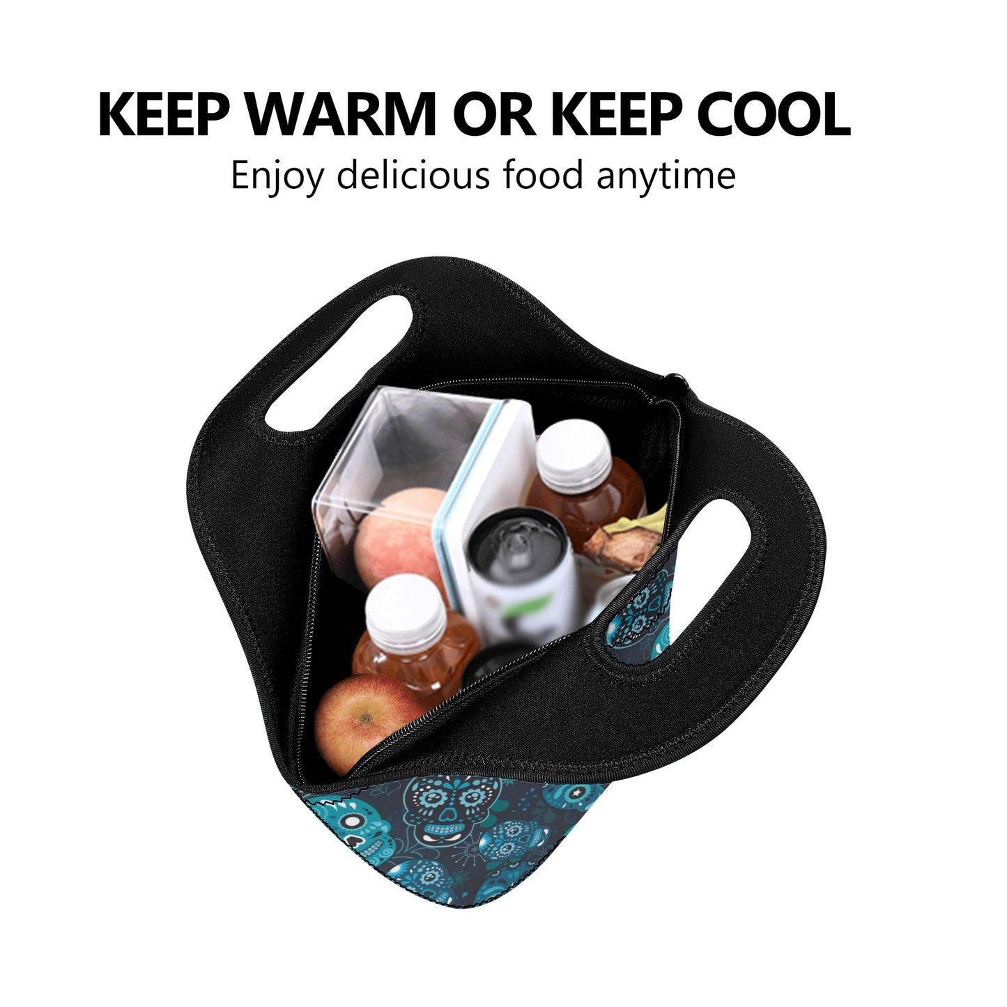 Sugar skull candy skulls New Neoprene Lunch Bag