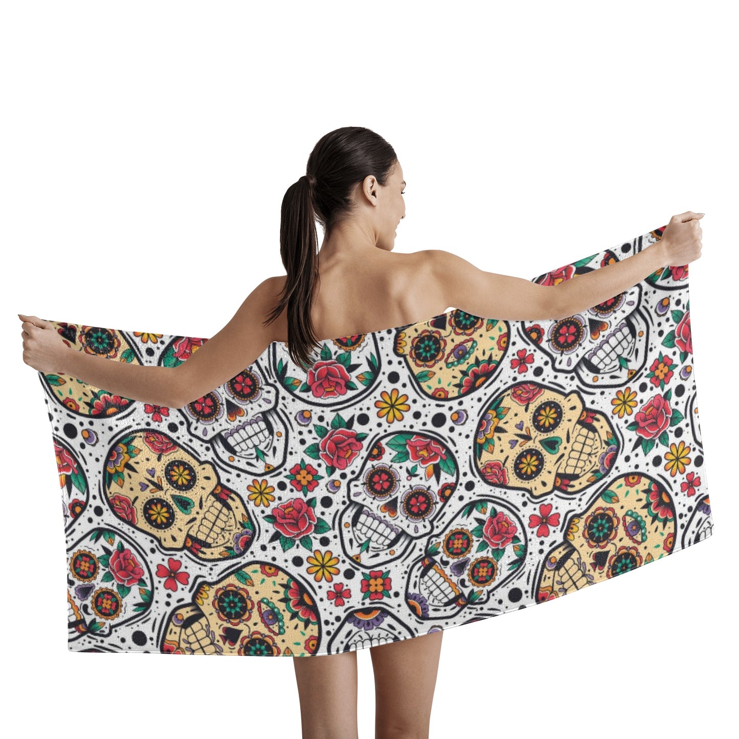 Sugar skull pattern Mexican skull Bath Towel