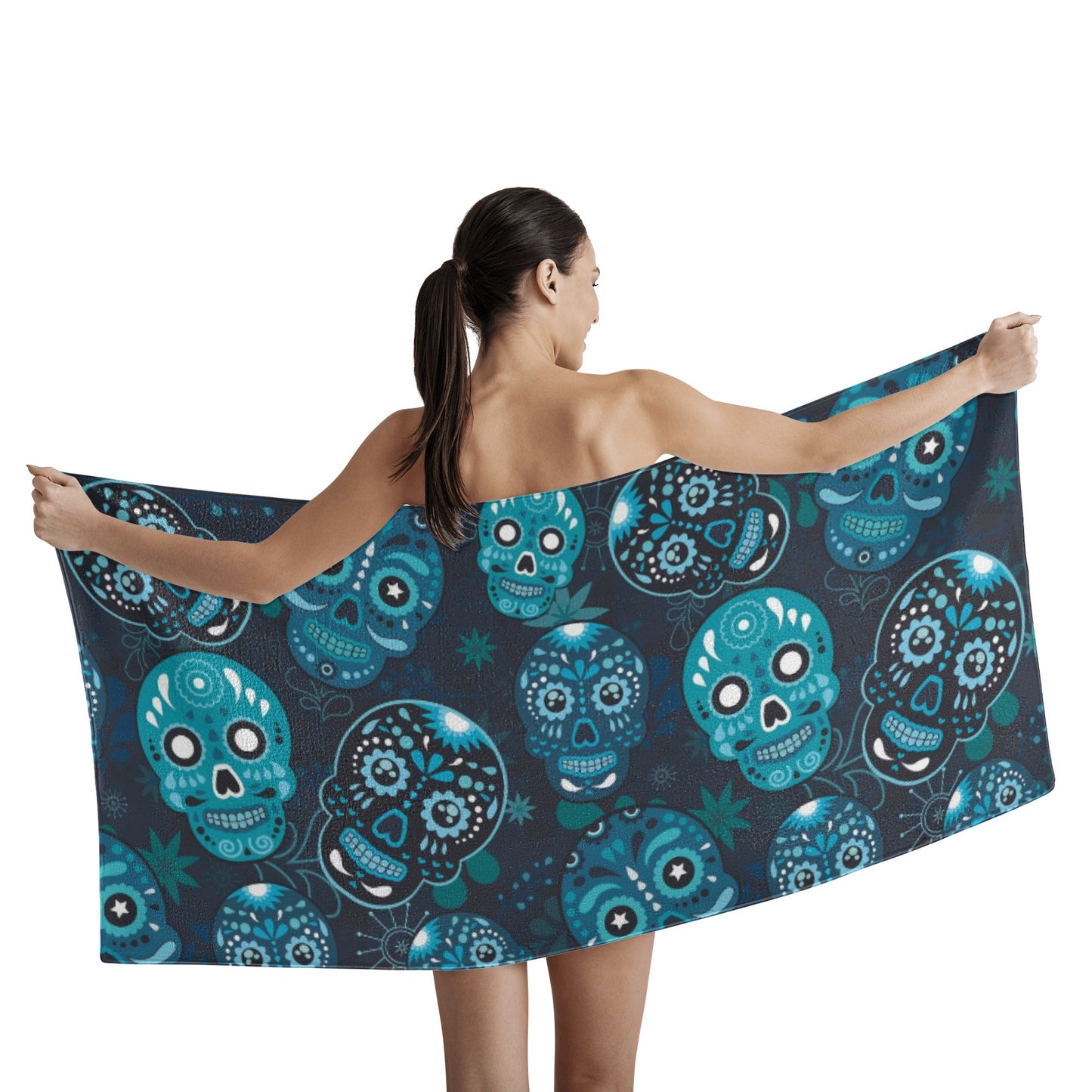 Sugar skull skeleton Bath Towel