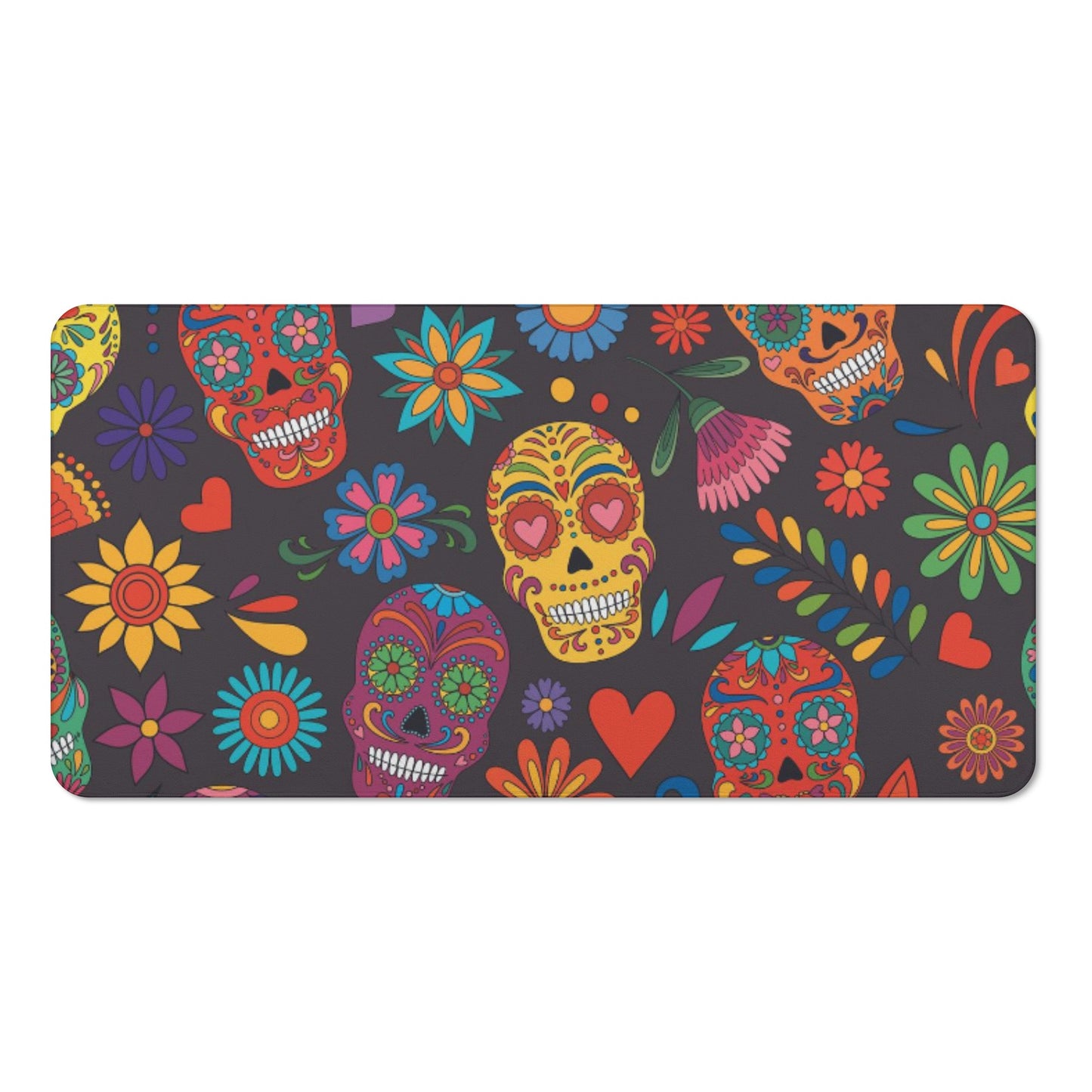 Floral day of the dead pattern Bath Towel