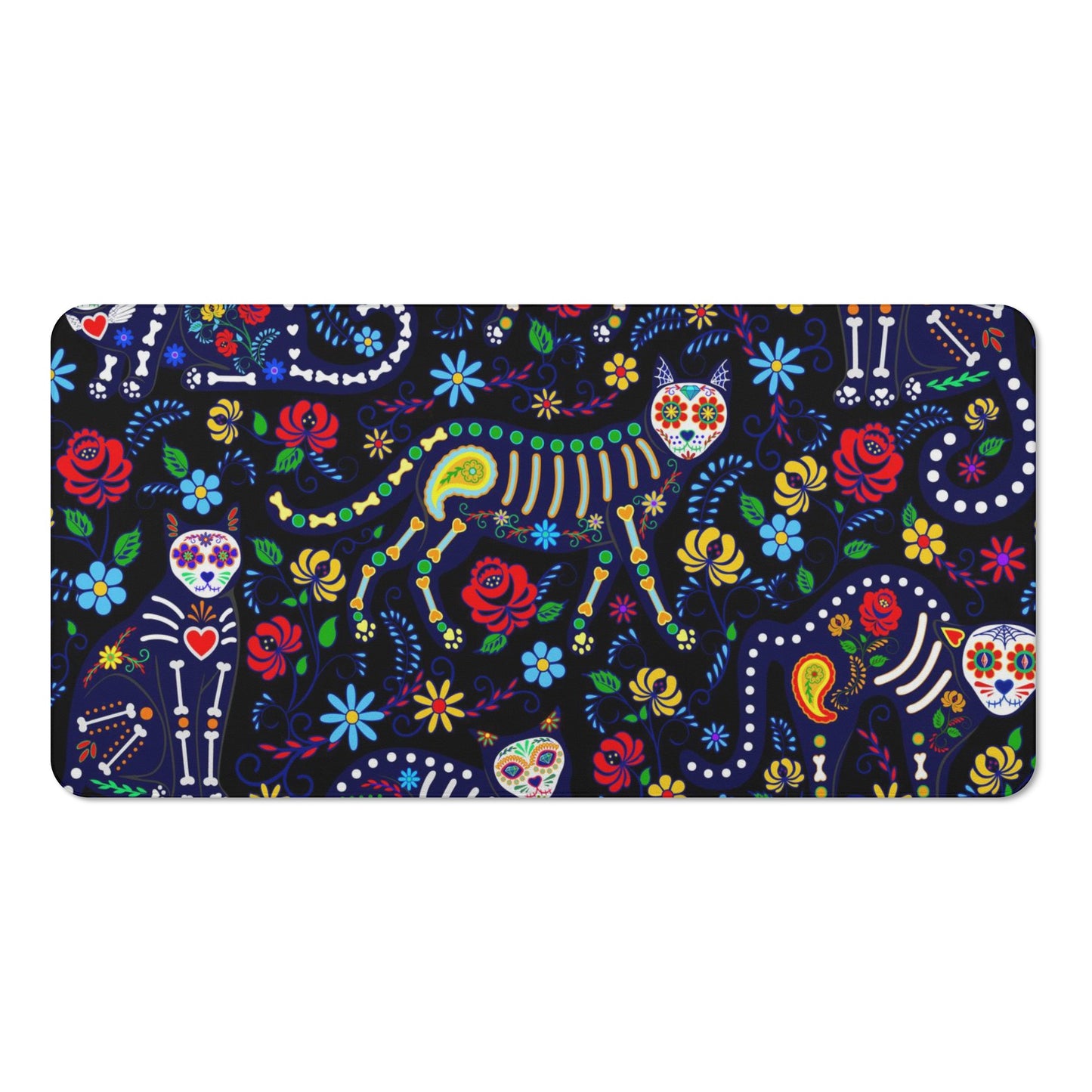 Cat sugar skull Bath Towel