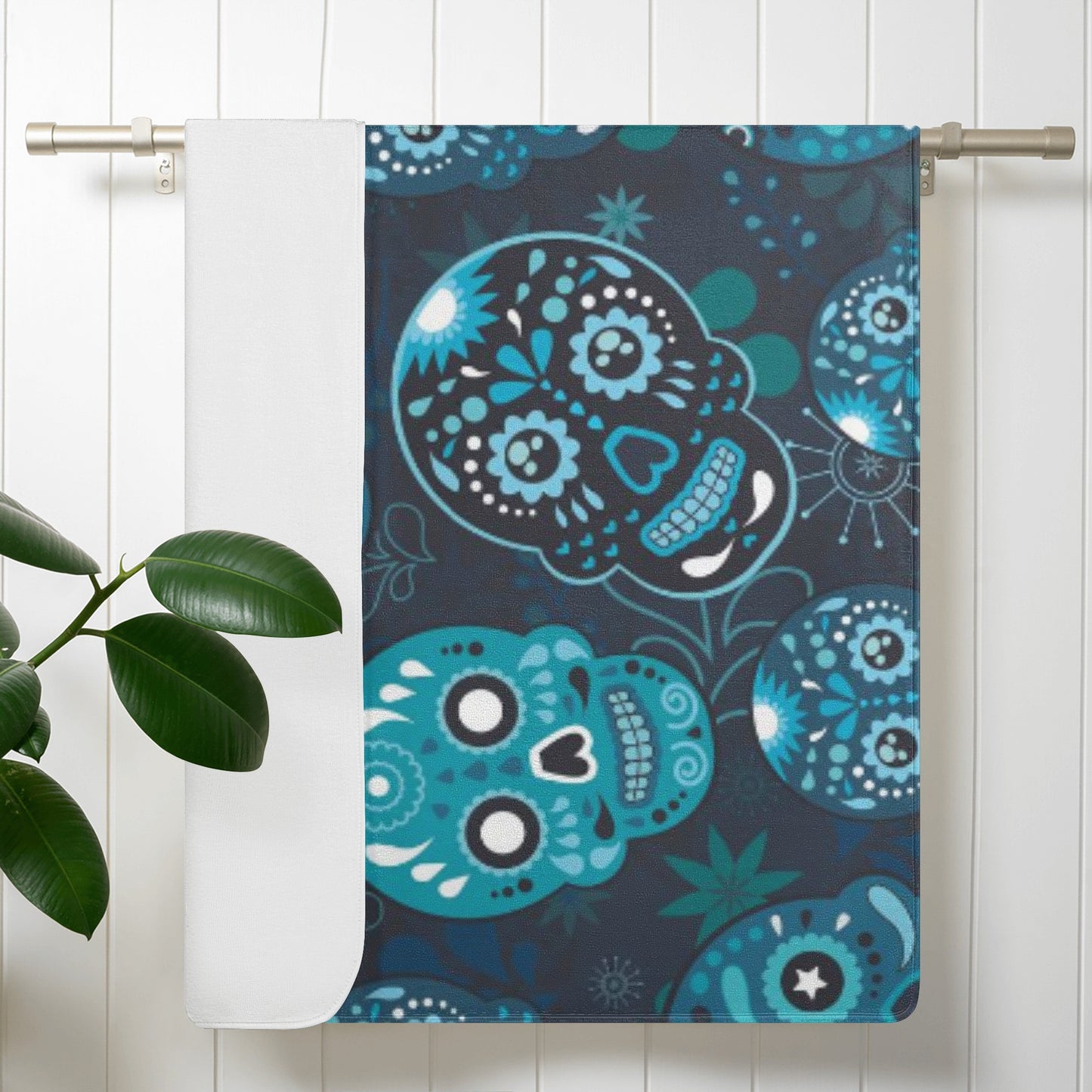 Sugar skull skeleton Bath Towel