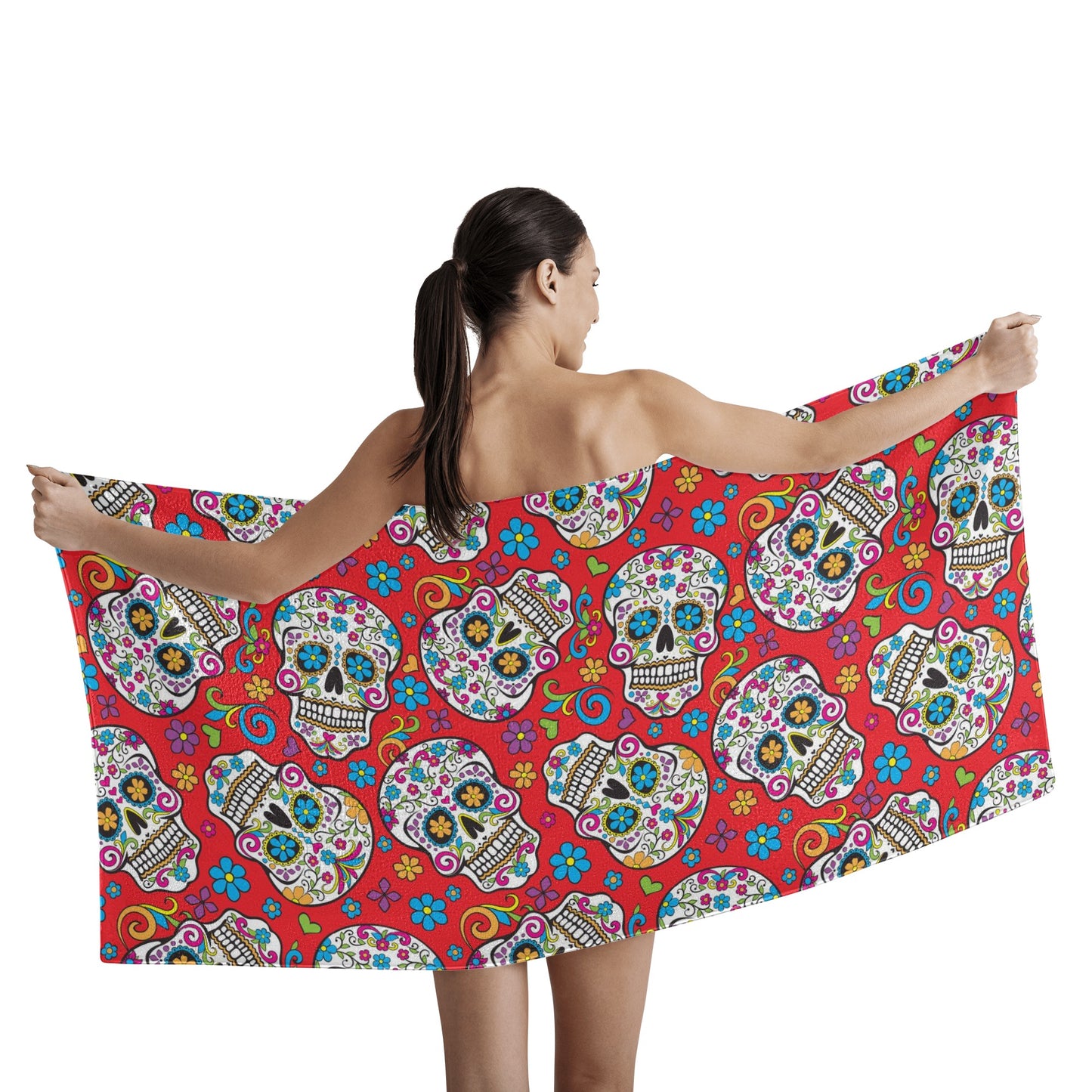 Dia de los muertos pattern Bath Towel