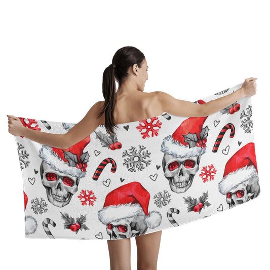 Santa claus skull Bath Towel