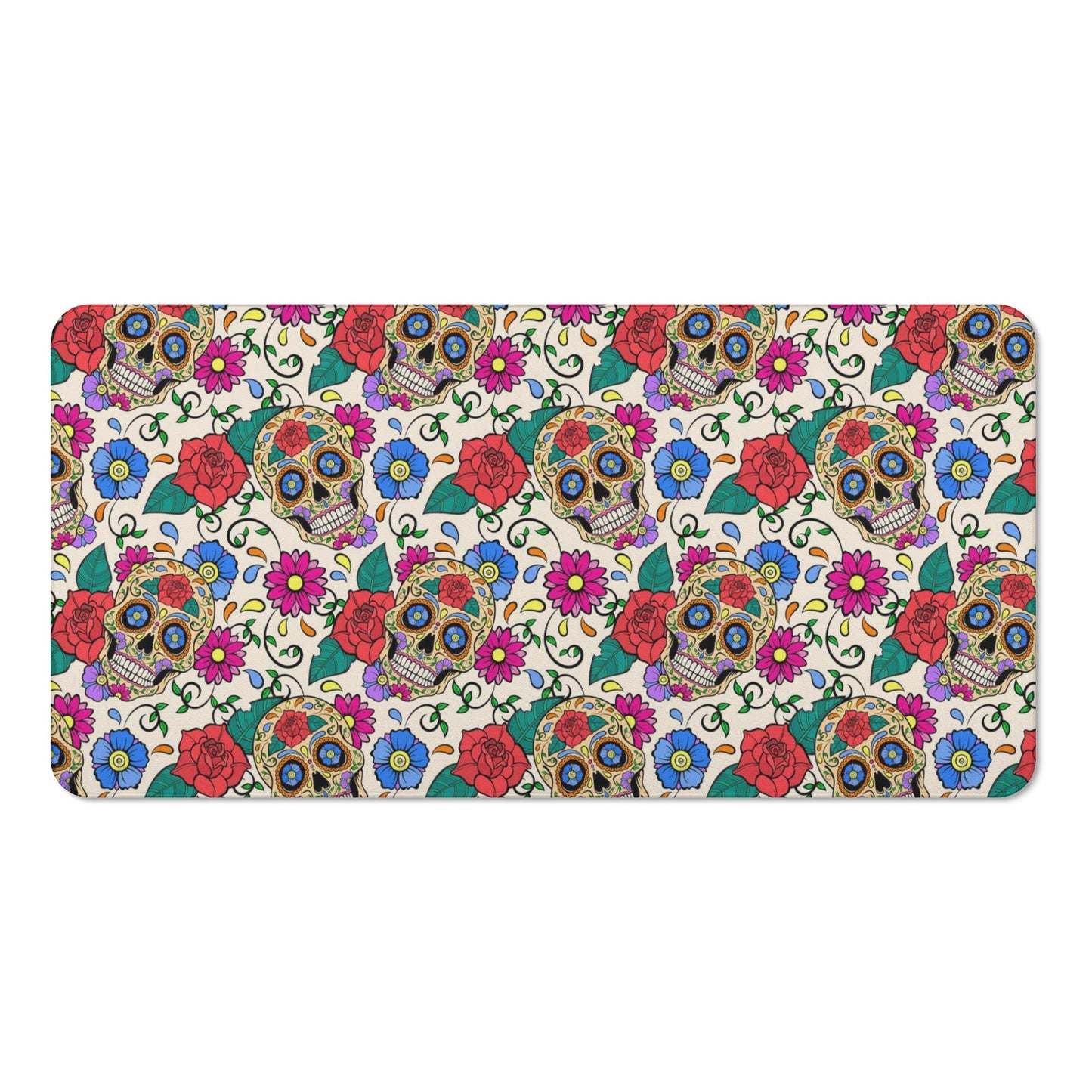 Skeleton gothic sugar skull Bath Towel