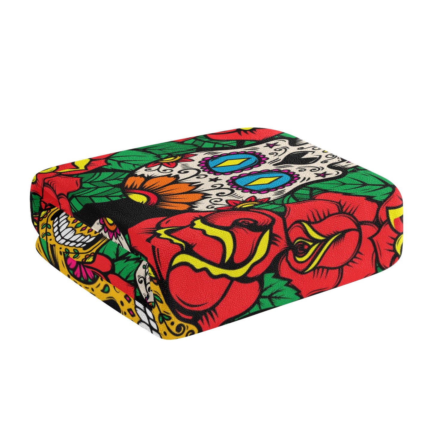 Floral rose sugar skull pattern Bath Towel