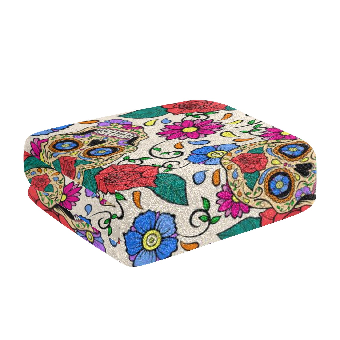 Skeleton gothic sugar skull Bath Towel