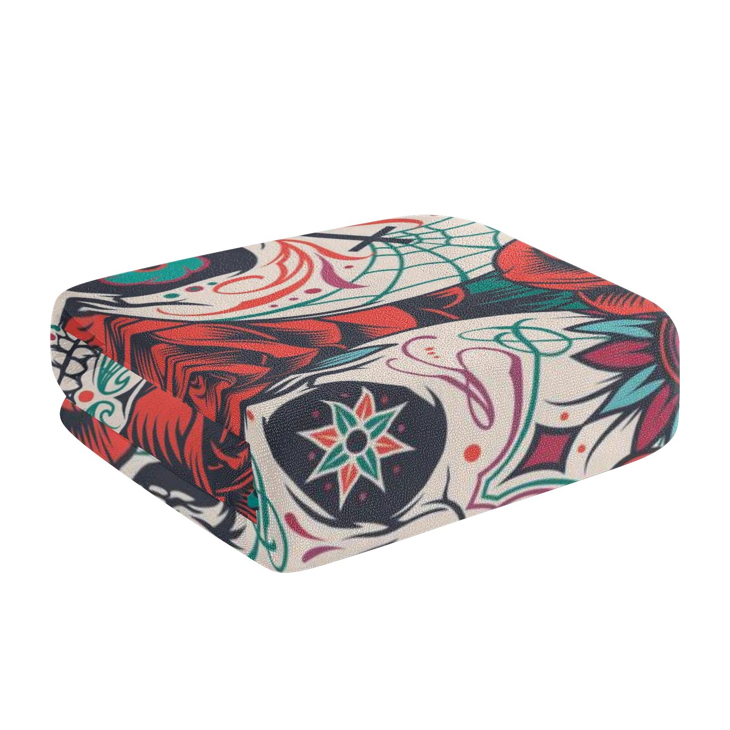 Dia de los muertos floral skull Bath Towel