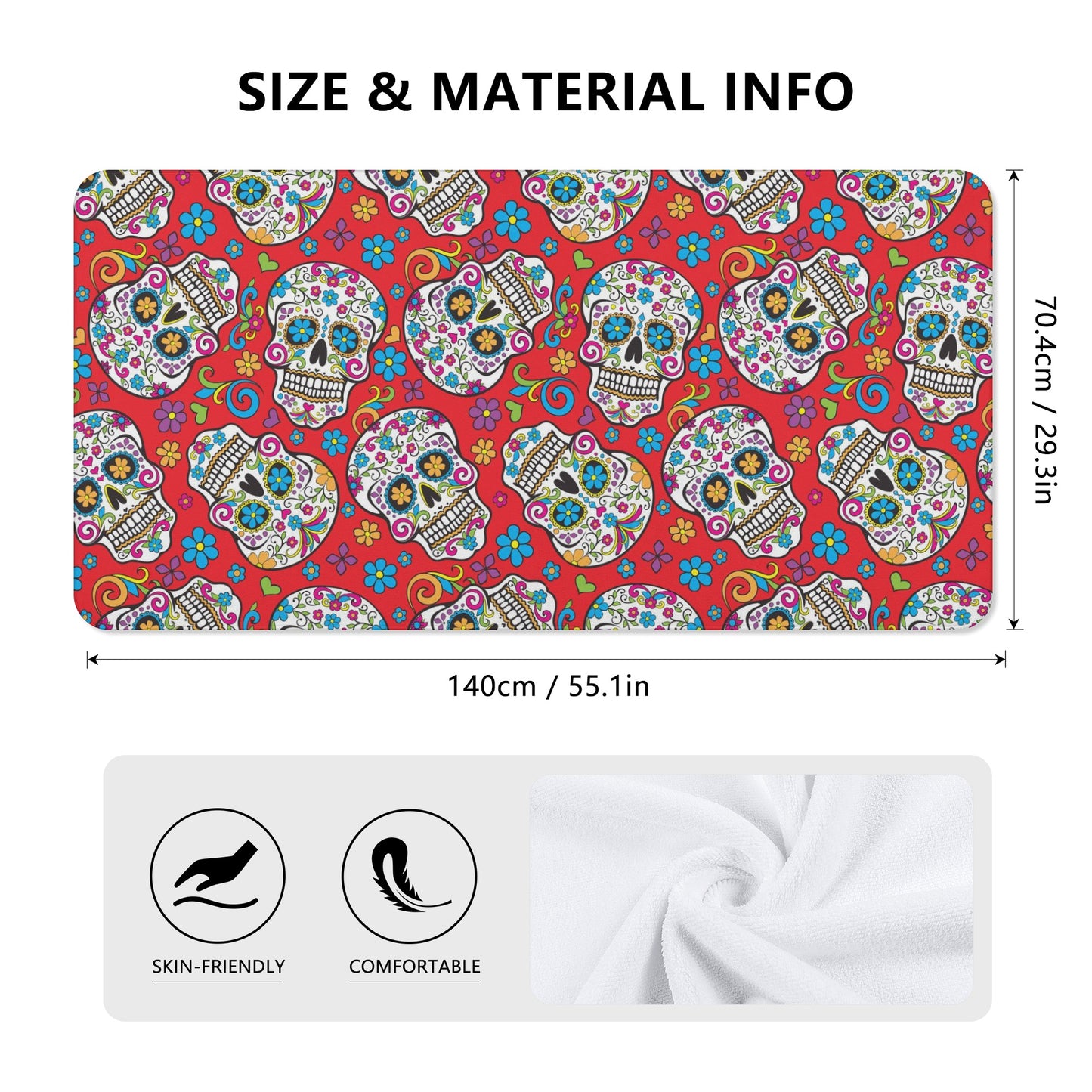 Dia de los muertos pattern Bath Towel